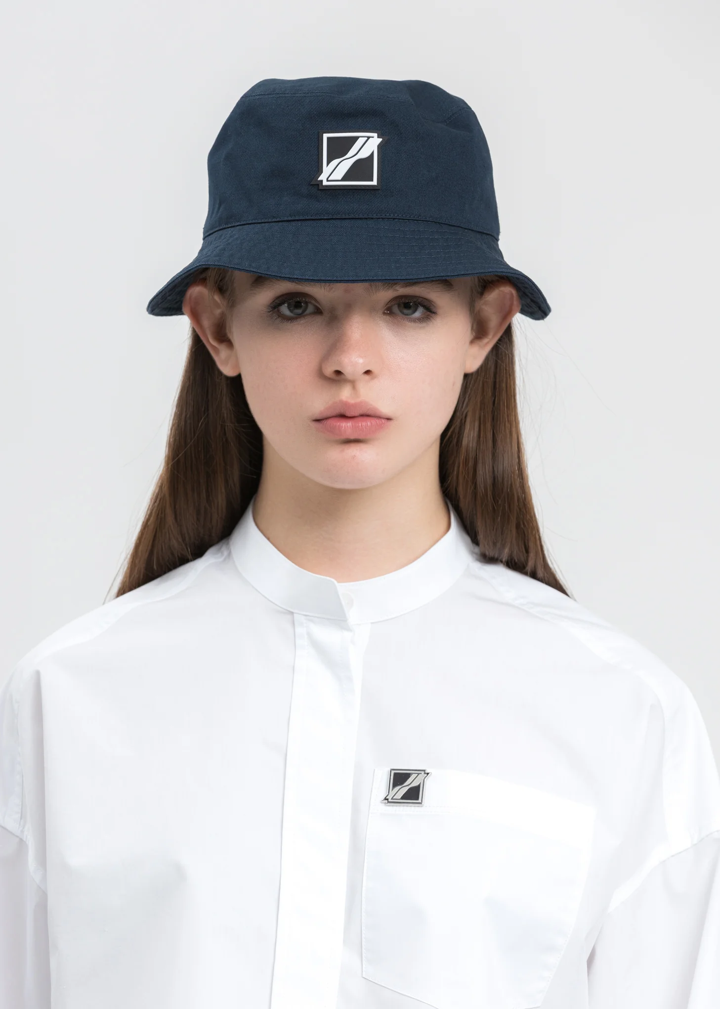 Navy Square Logo Bucket Hat