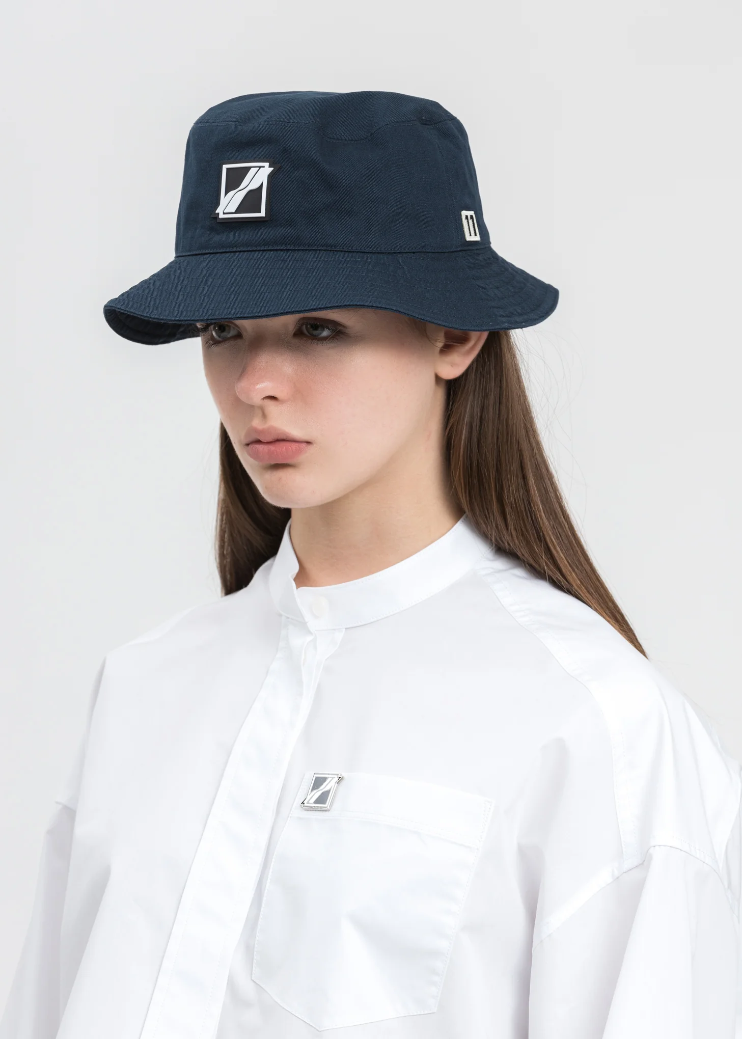Navy Square Logo Bucket Hat - Image 2