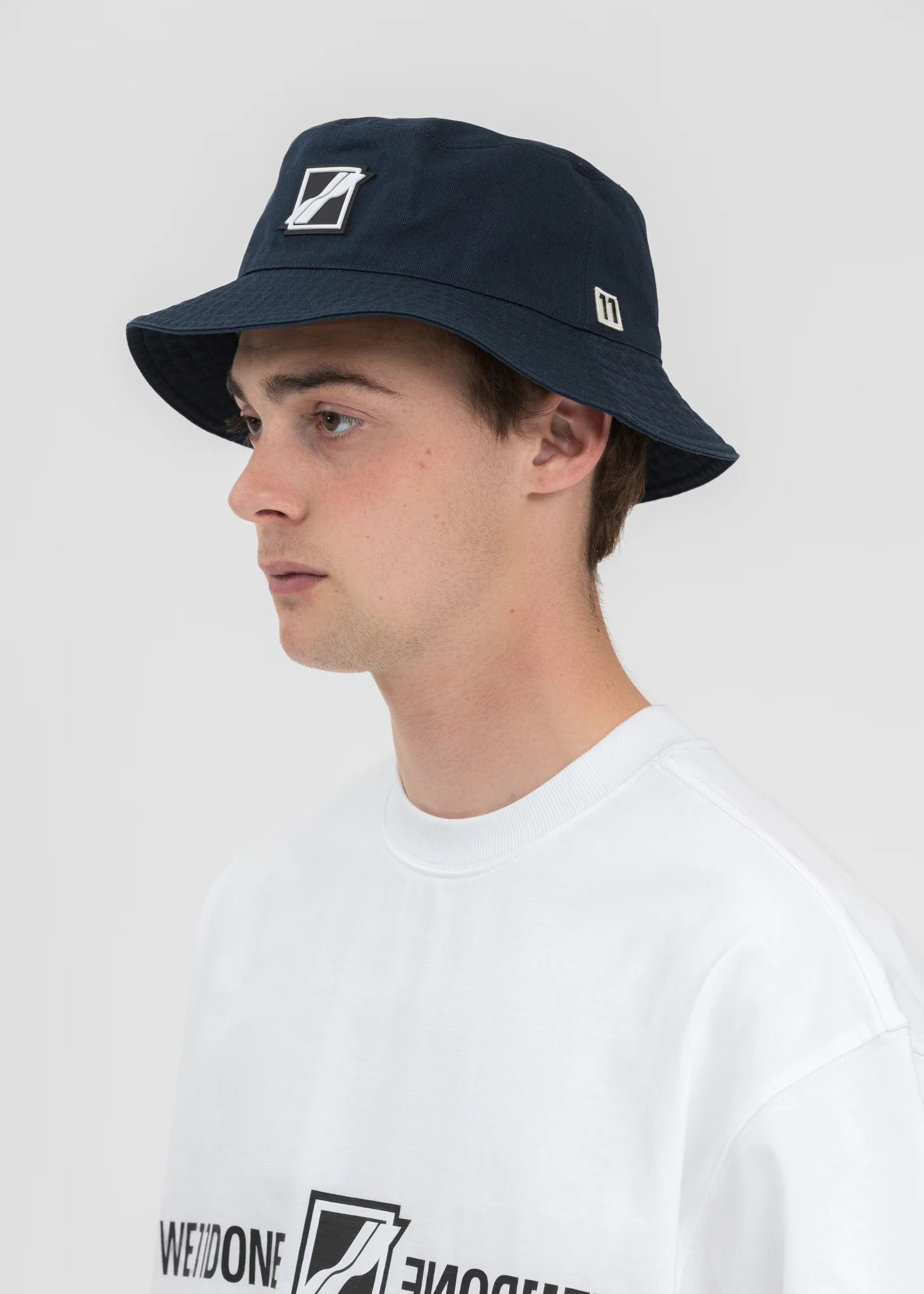 Navy Square Logo Bucket Hat - Image 2