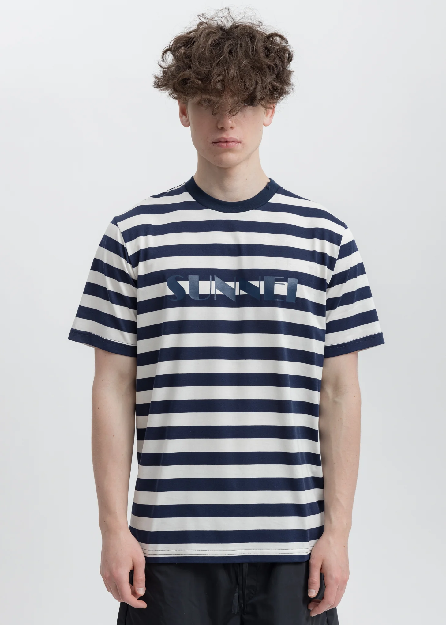 Navy Stripes Logo T-Shirt