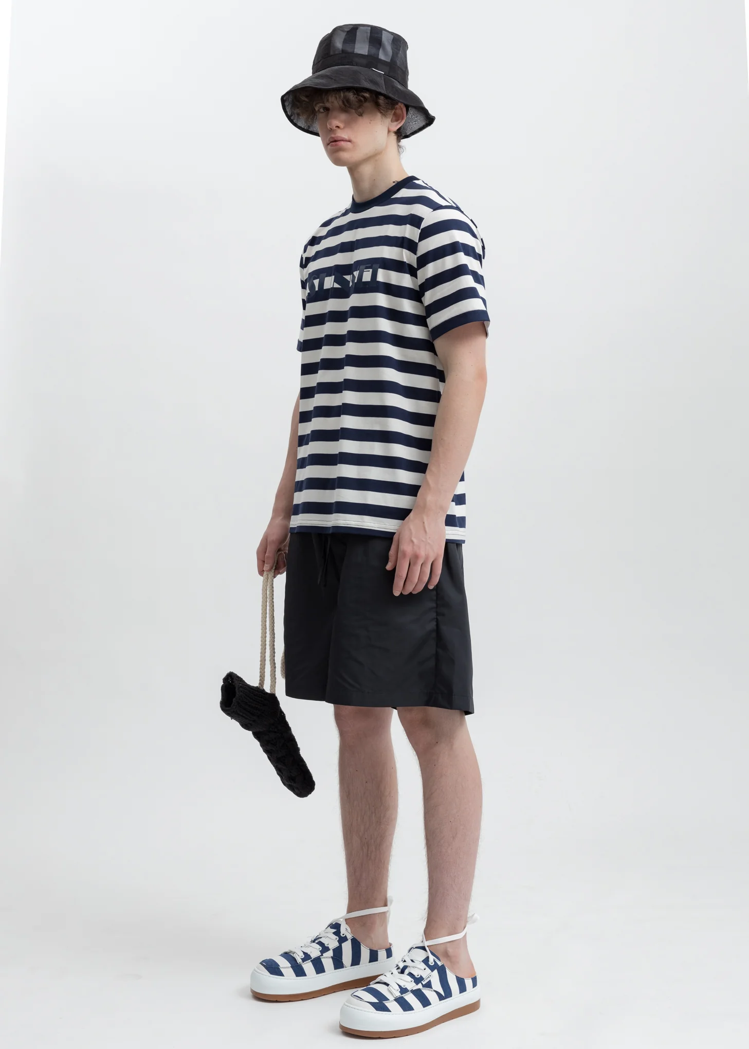 Navy Stripes Logo T-Shirt - Image 4