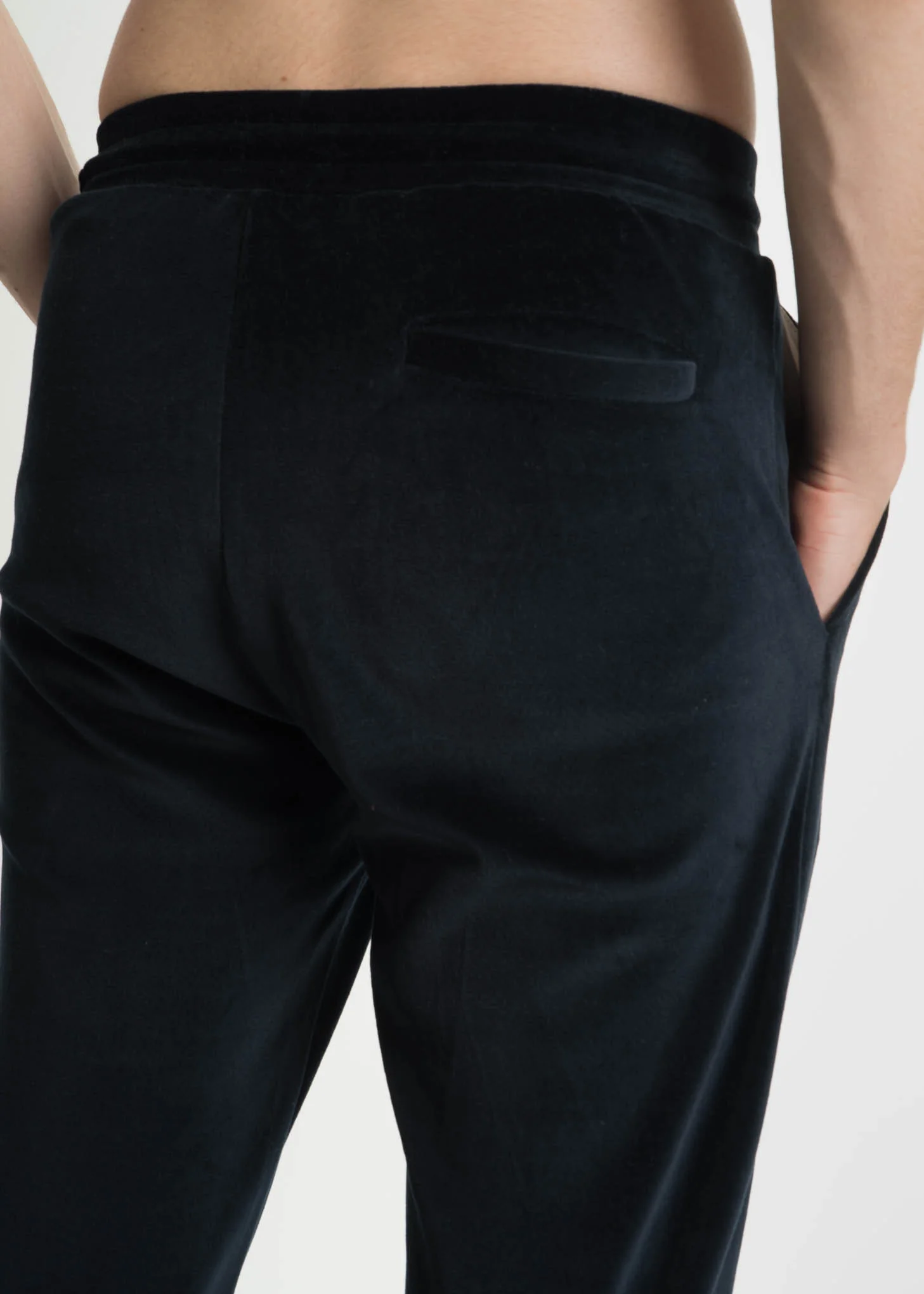 Navy Velour Jogging Pants - Image 5