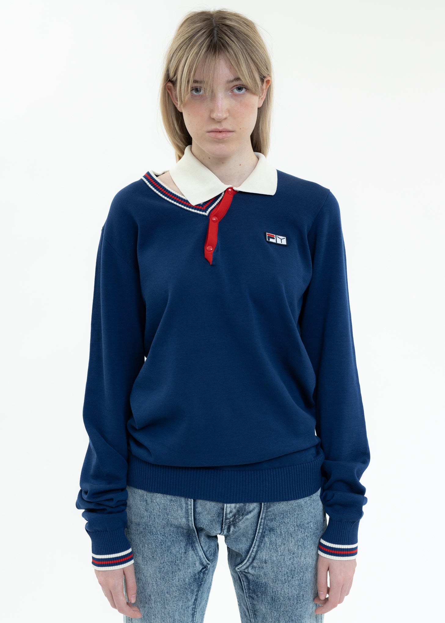 Navy Y/PROJECT X FILA DOUBLE COLLAR Polo