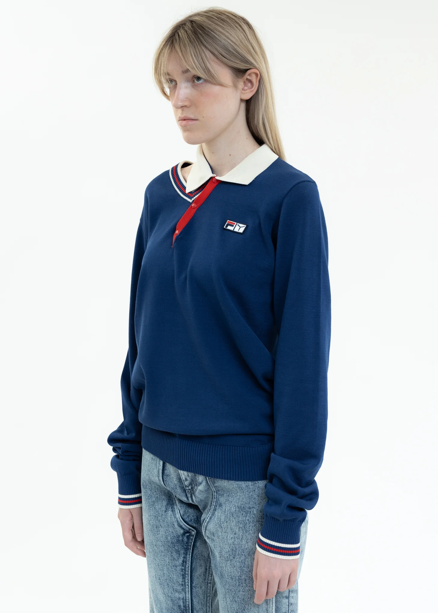 Navy Y/PROJECT X FILA DOUBLE COLLAR Polo - Image 3
