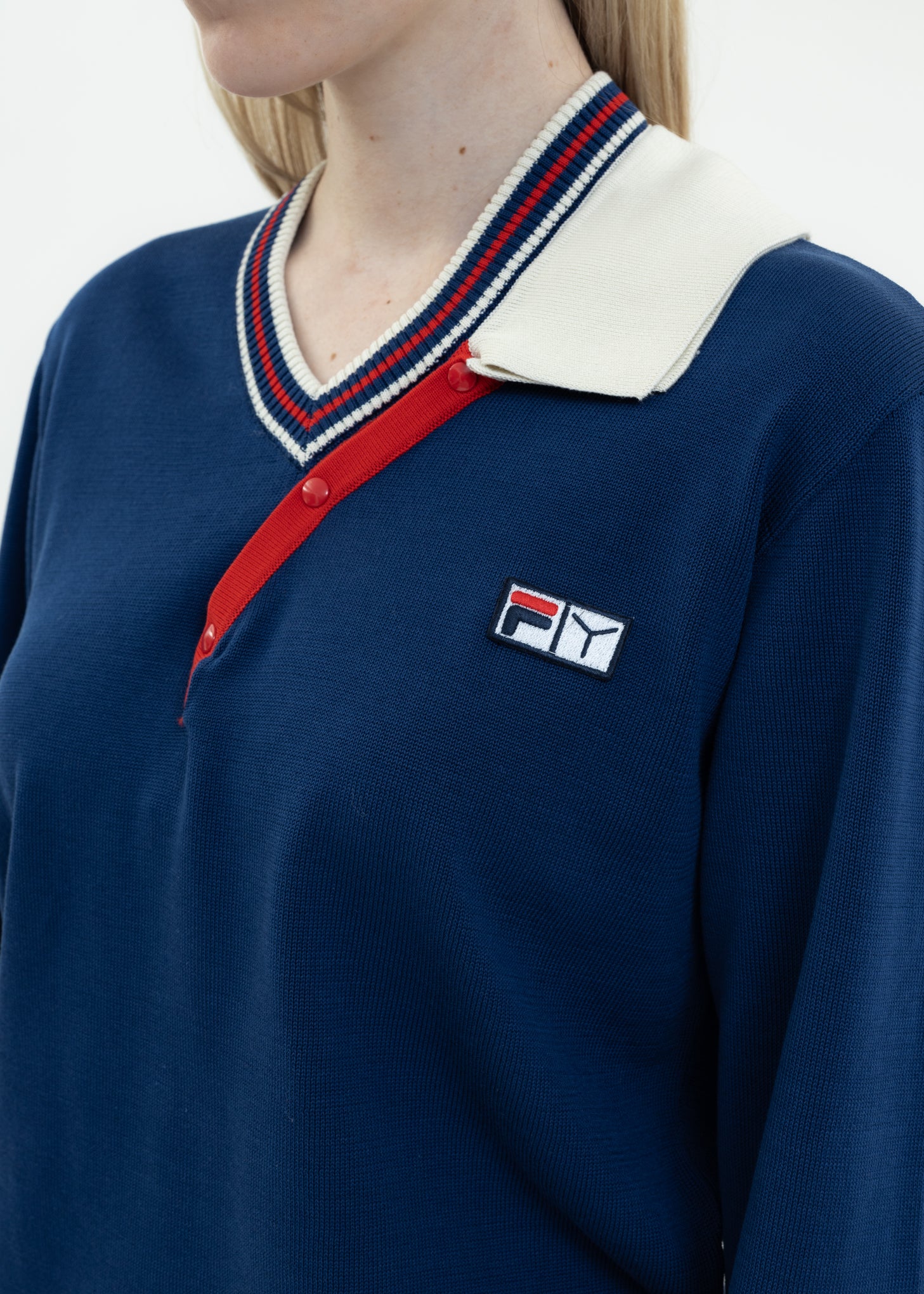 Navy Y/PROJECT X FILA DOUBLE COLLAR Polo - Image 8