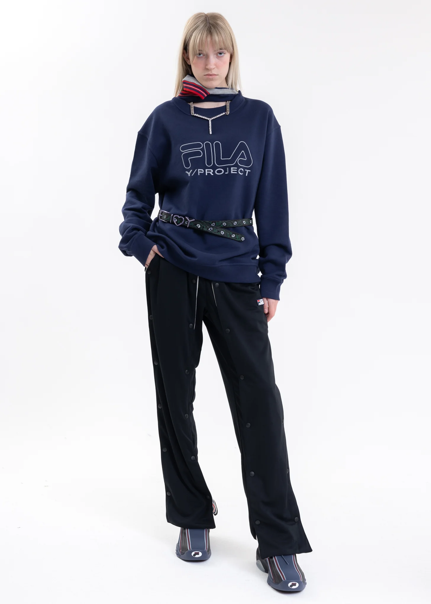 Navy Y/PROJECT X FILA THREE COLLAR Sweater - Image 11