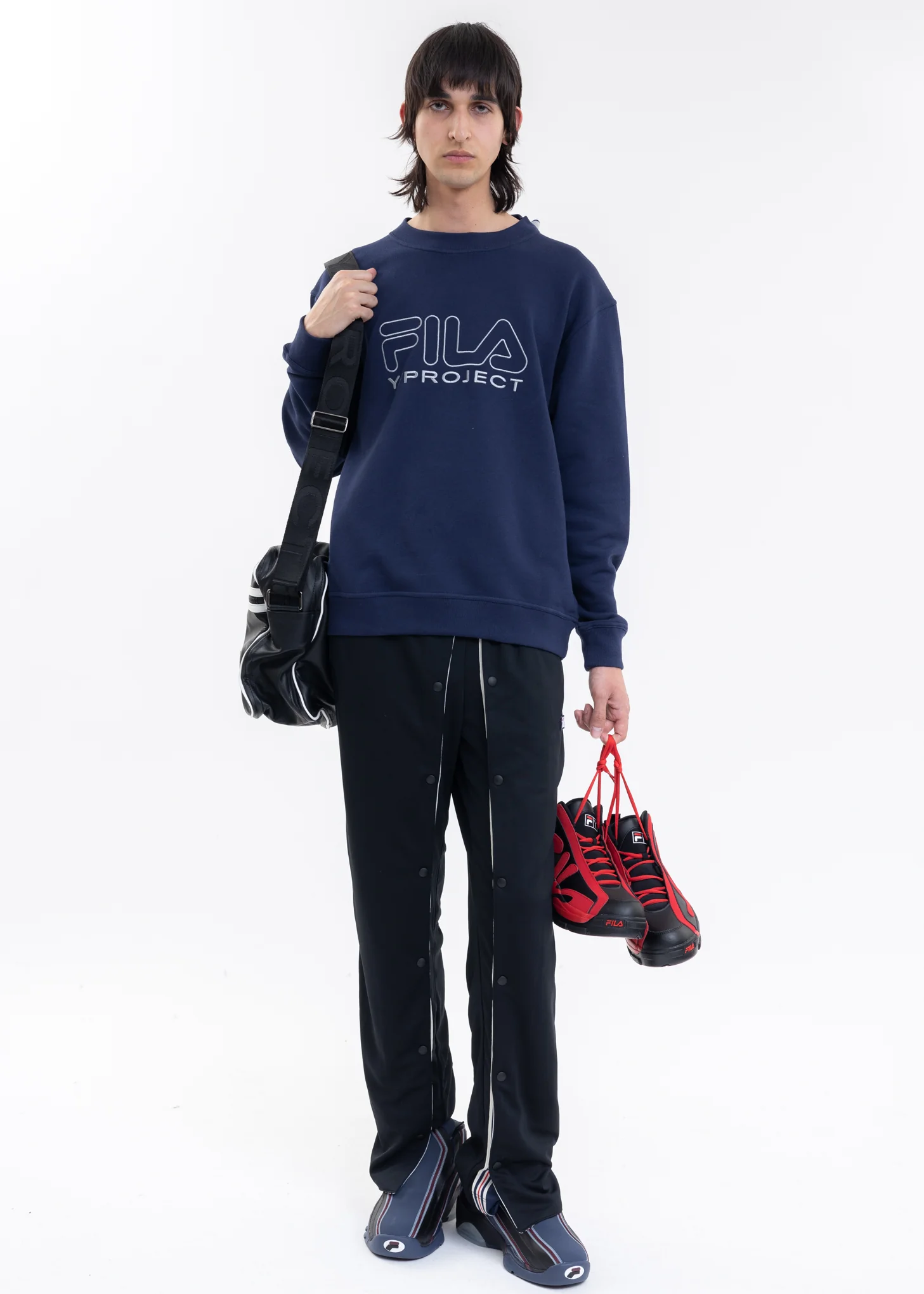 Navy Y/PROJECT X FILA THREE COLLAR Sweater - Image 11