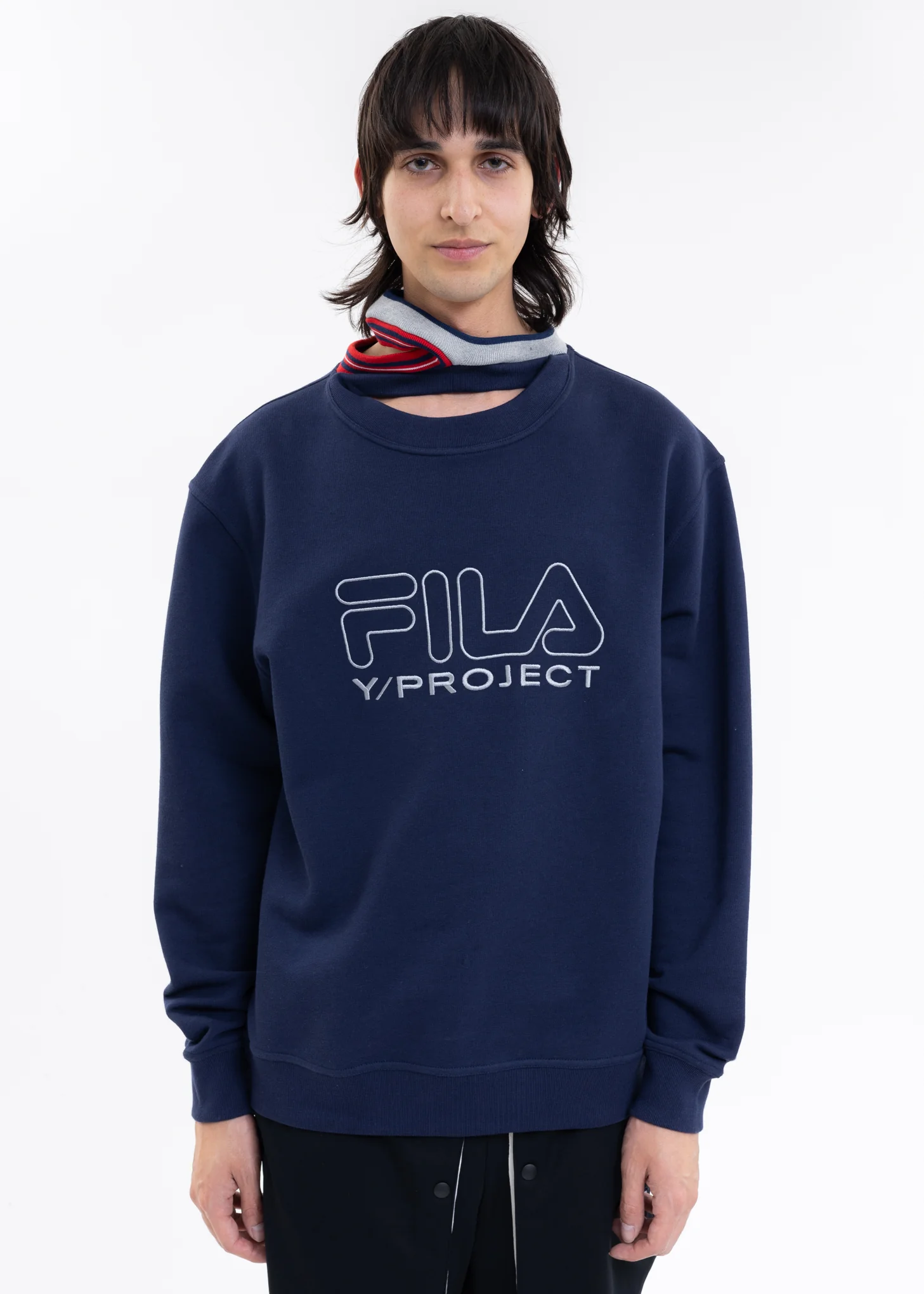 Navy Y/PROJECT X FILA THREE COLLAR Sweater - Image 2