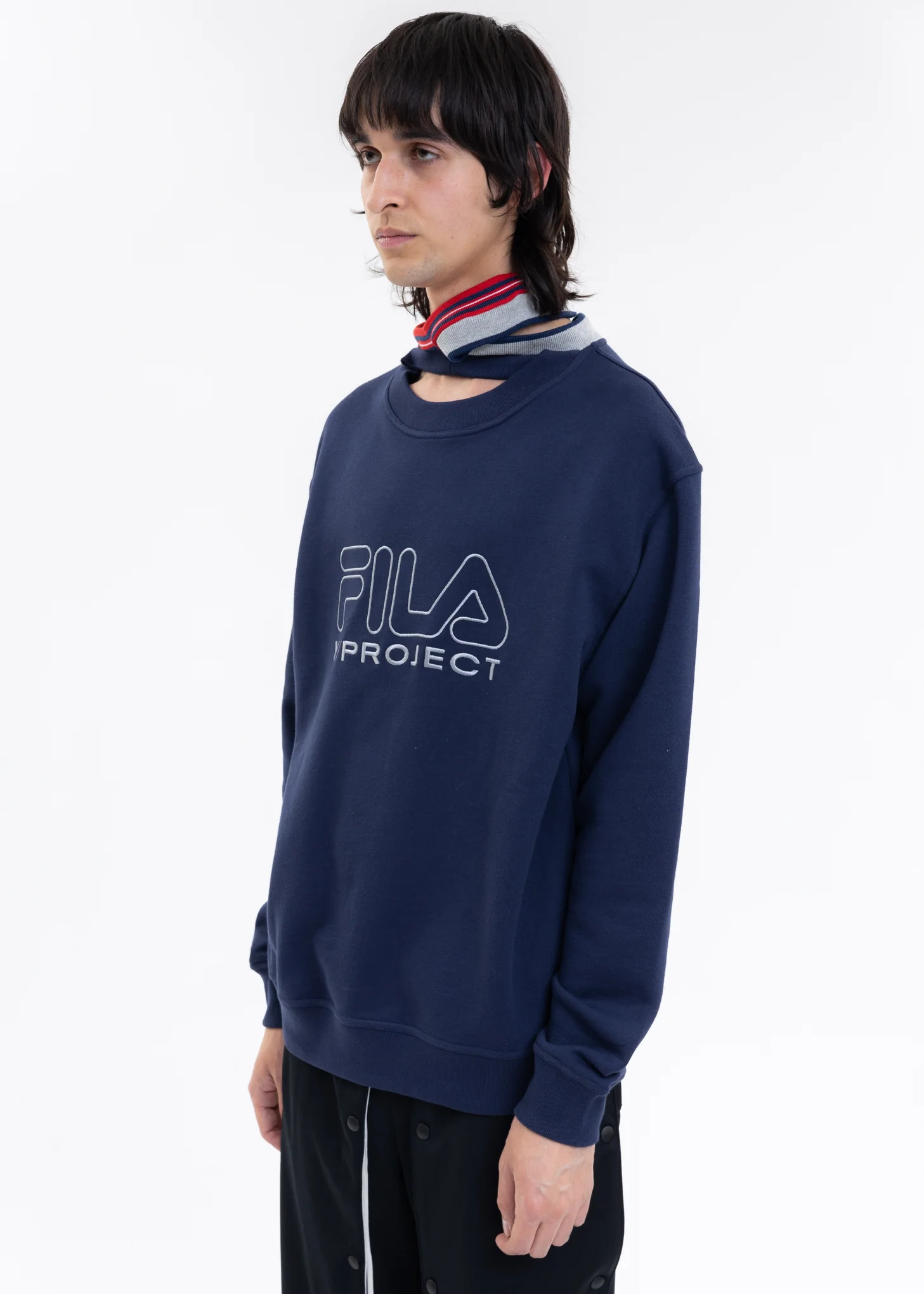 Navy Y/PROJECT X FILA THREE COLLAR Sweater - Image 3