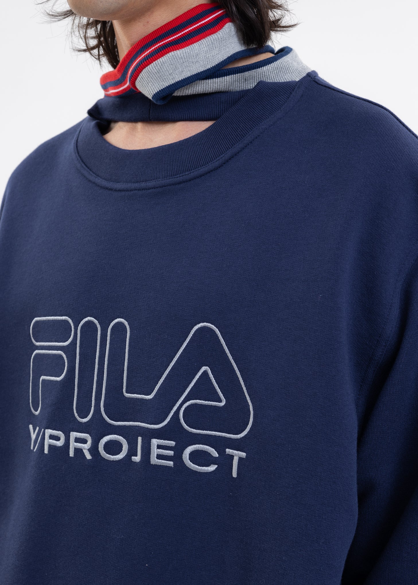 Navy Y/PROJECT X FILA THREE COLLAR Sweater - Image 5