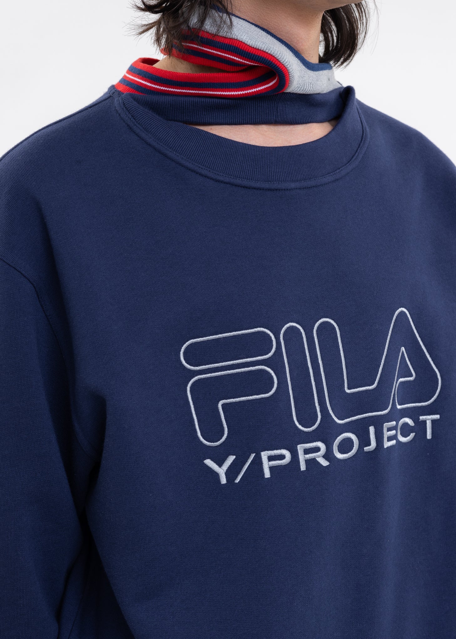 Navy Y/PROJECT X FILA THREE COLLAR Sweater - Image 6