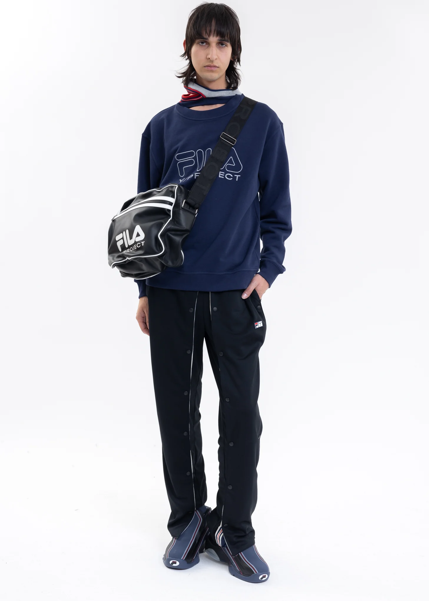 Navy Y/PROJECT X FILA THREE COLLAR Sweater - Image 7