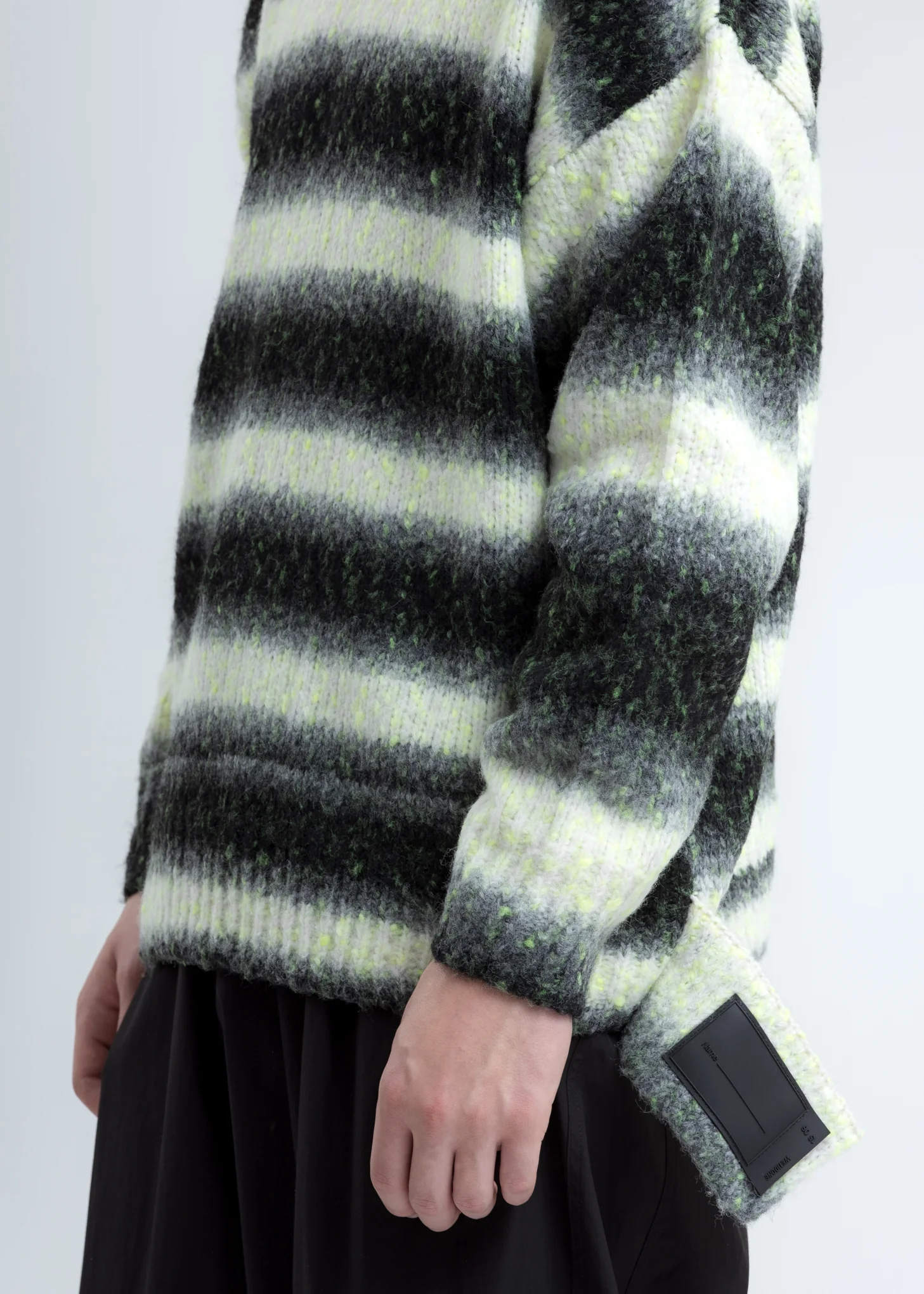 Neon and Black Gradation Stripe Knit Sweater - Image 2