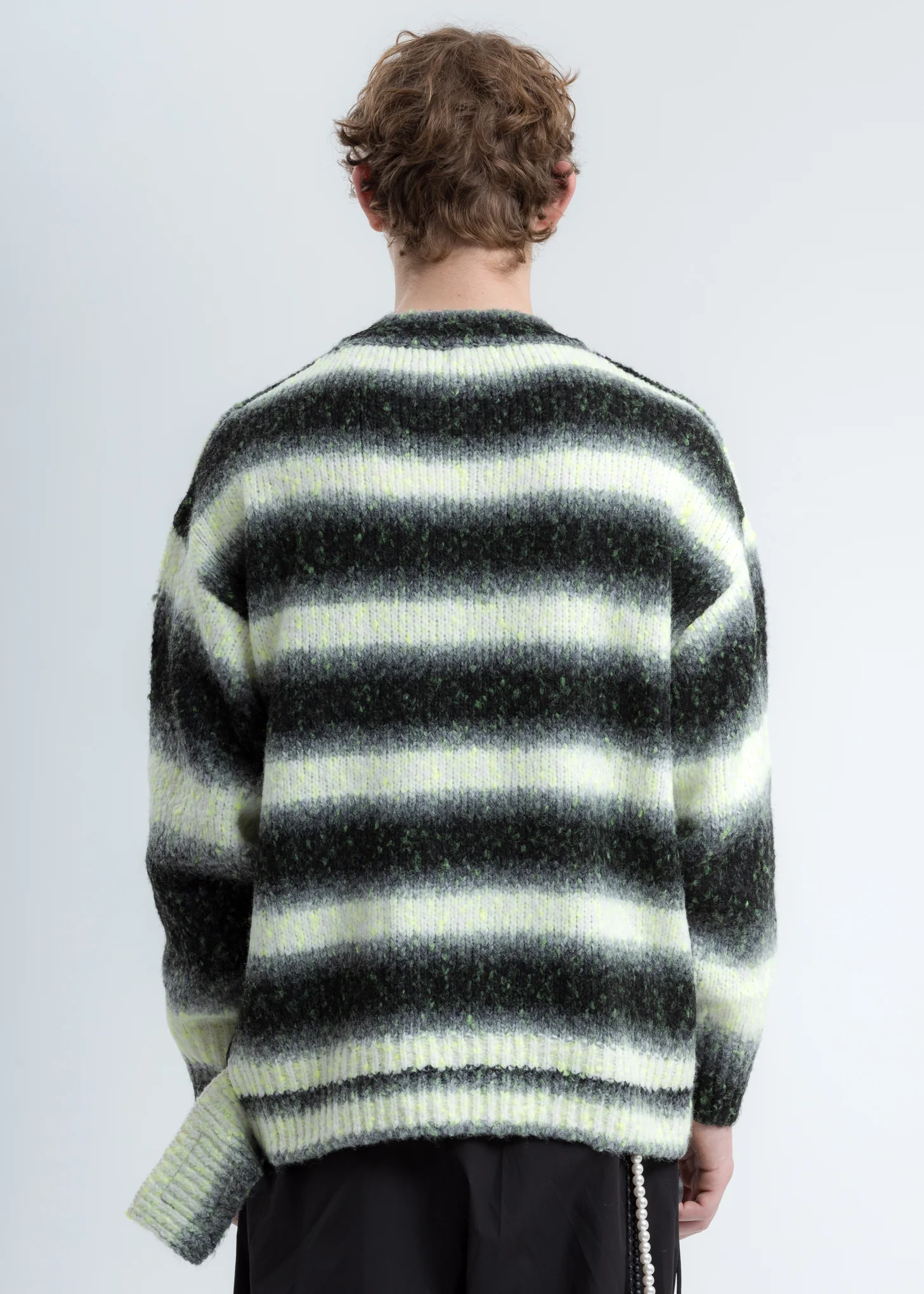 Neon and Black Gradation Stripe Knit Sweater - Image 4