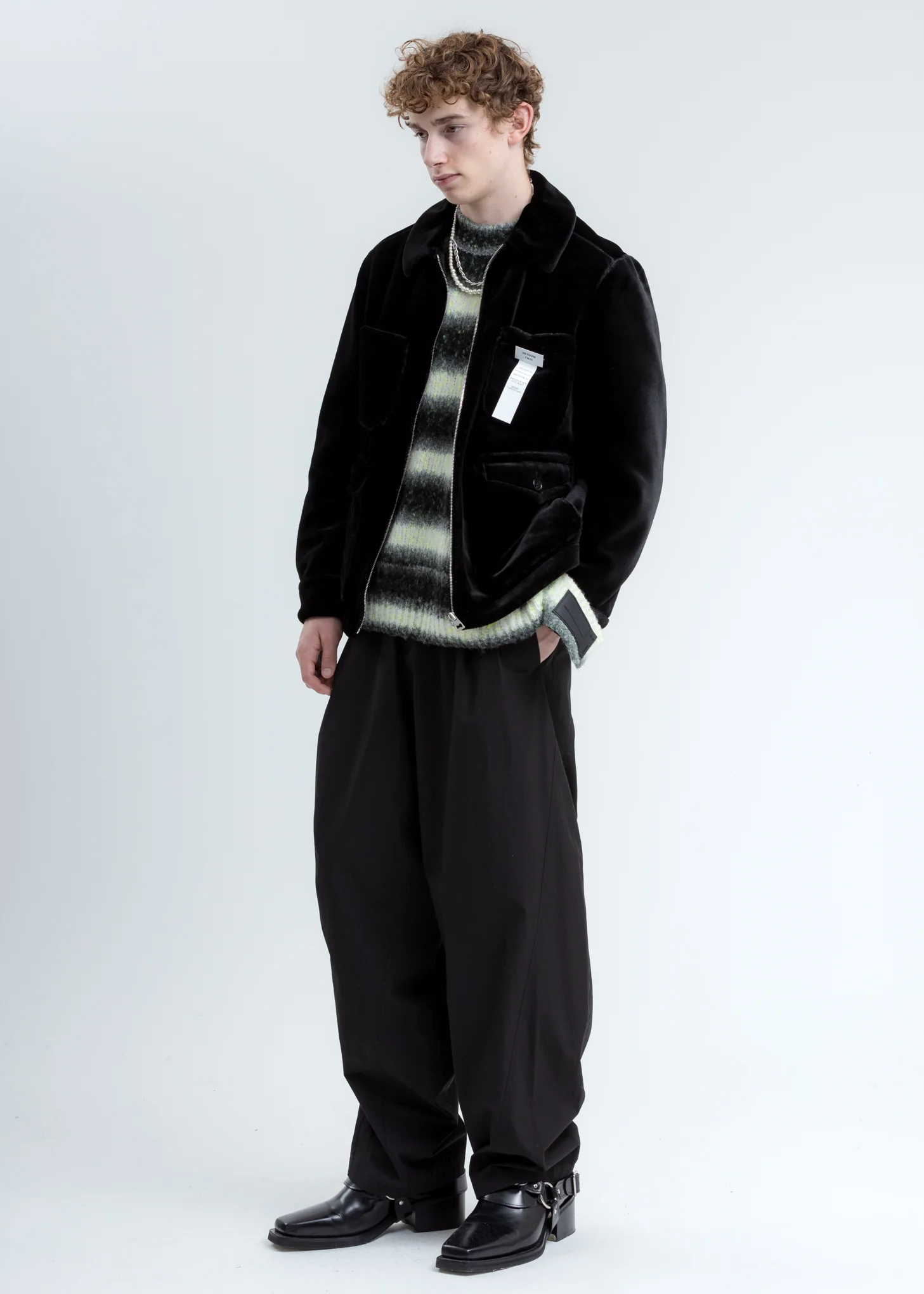 Neon and Black Gradation Stripe Knit Sweater - Image 5