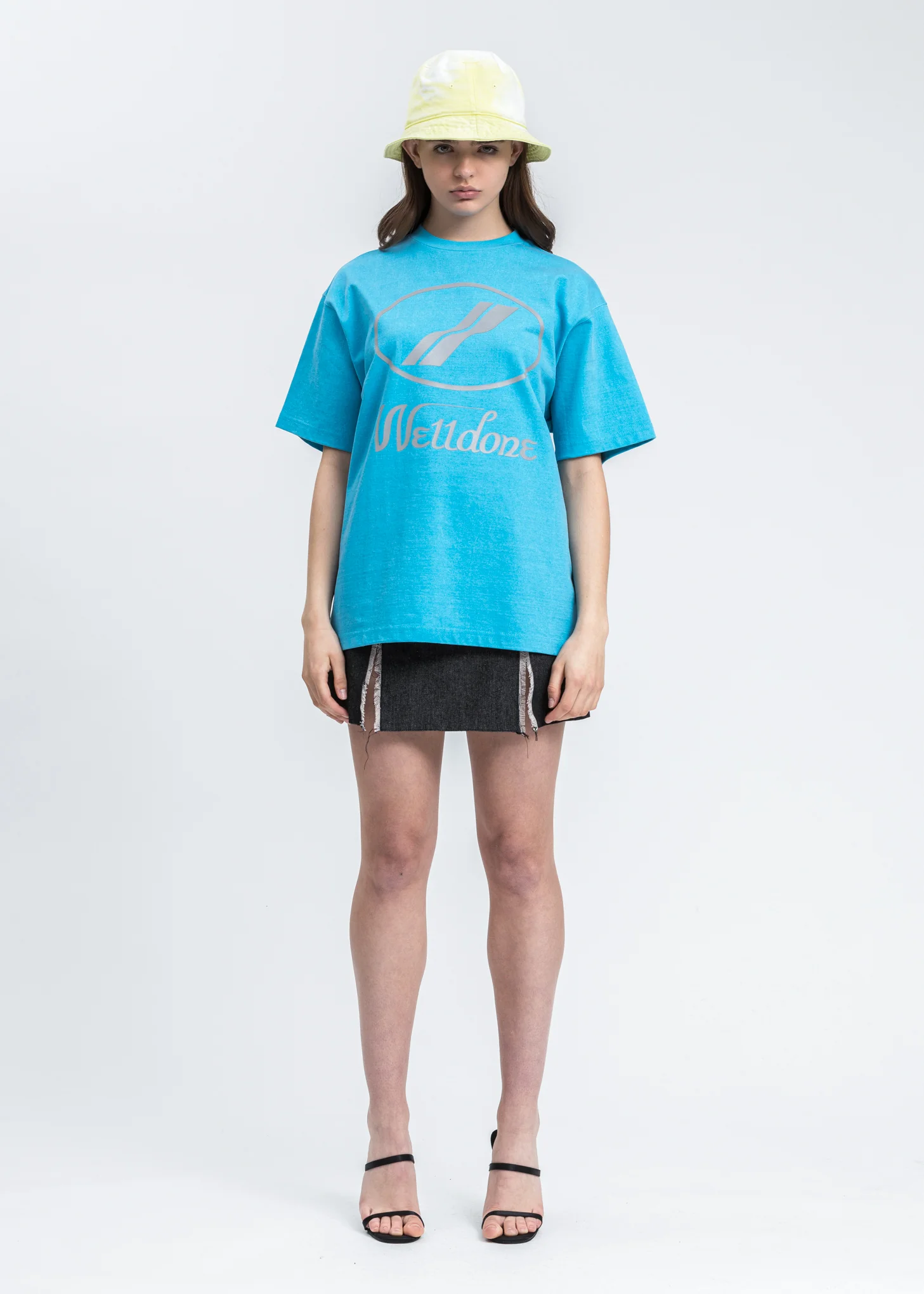 Neon Blue WE11DONE Reflective Logo T-Shirt - Image 8