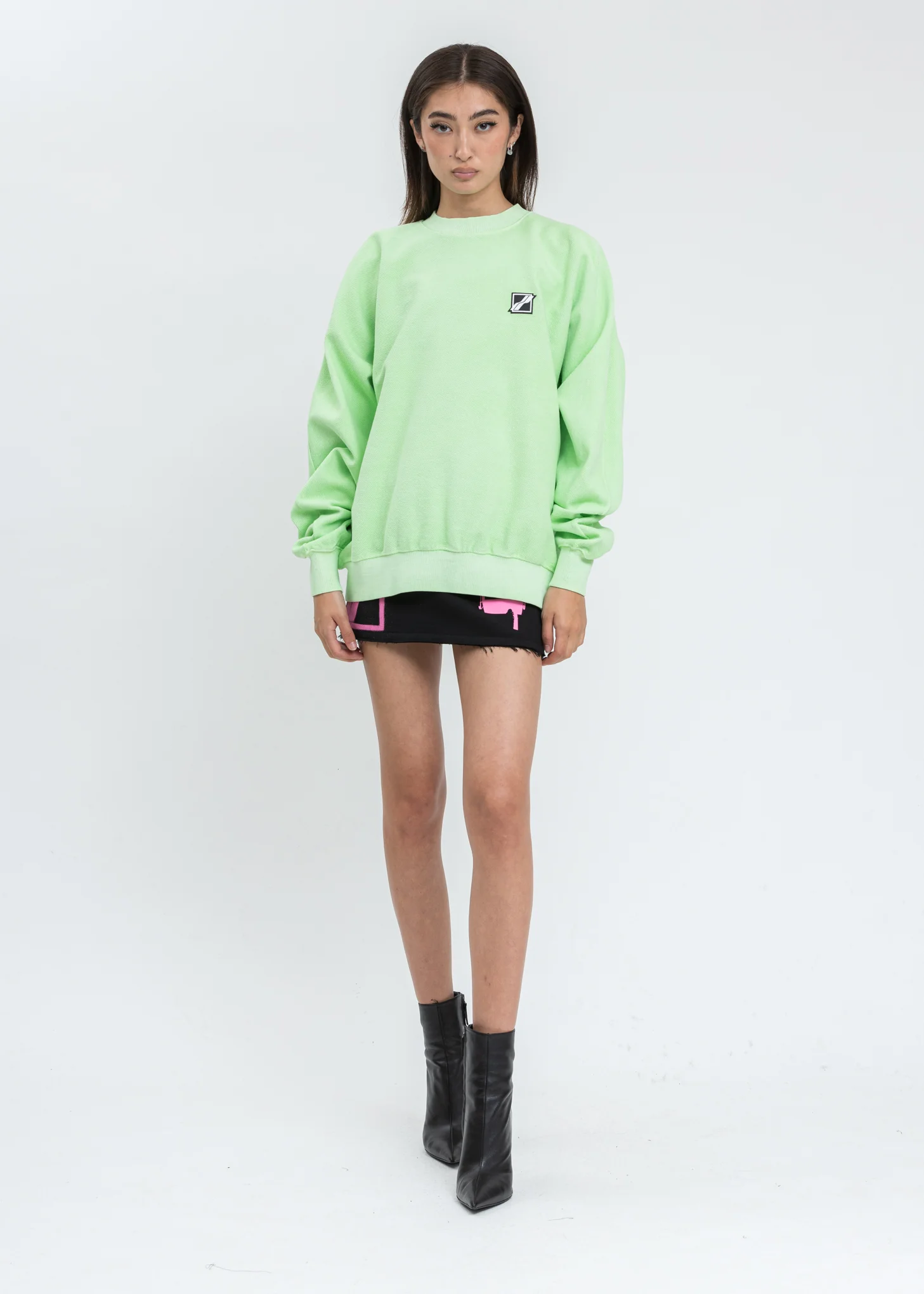 Neon Green Big Lettering Sweater - Image 5
