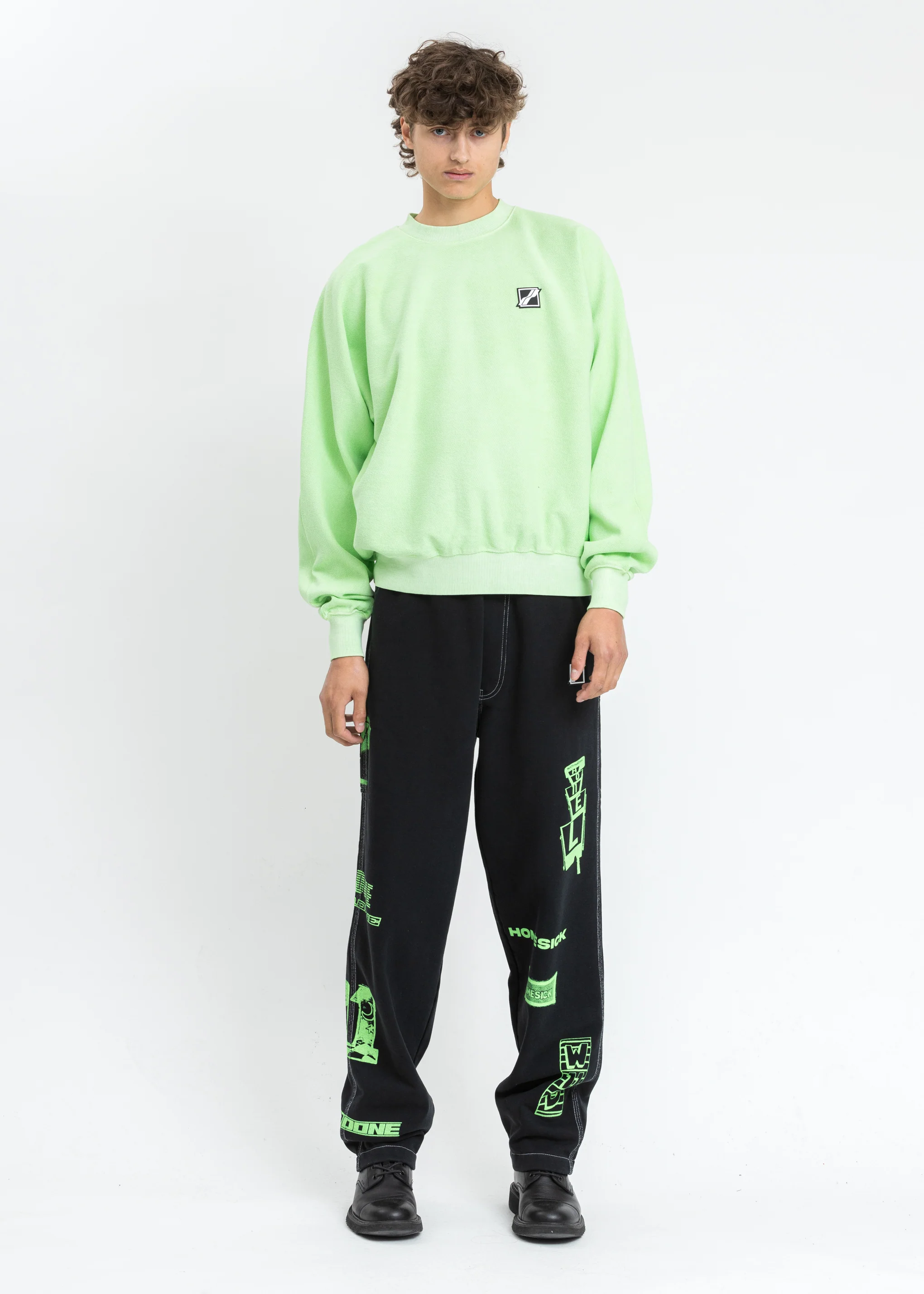 Neon Green Big Lettering Sweater - Image 5