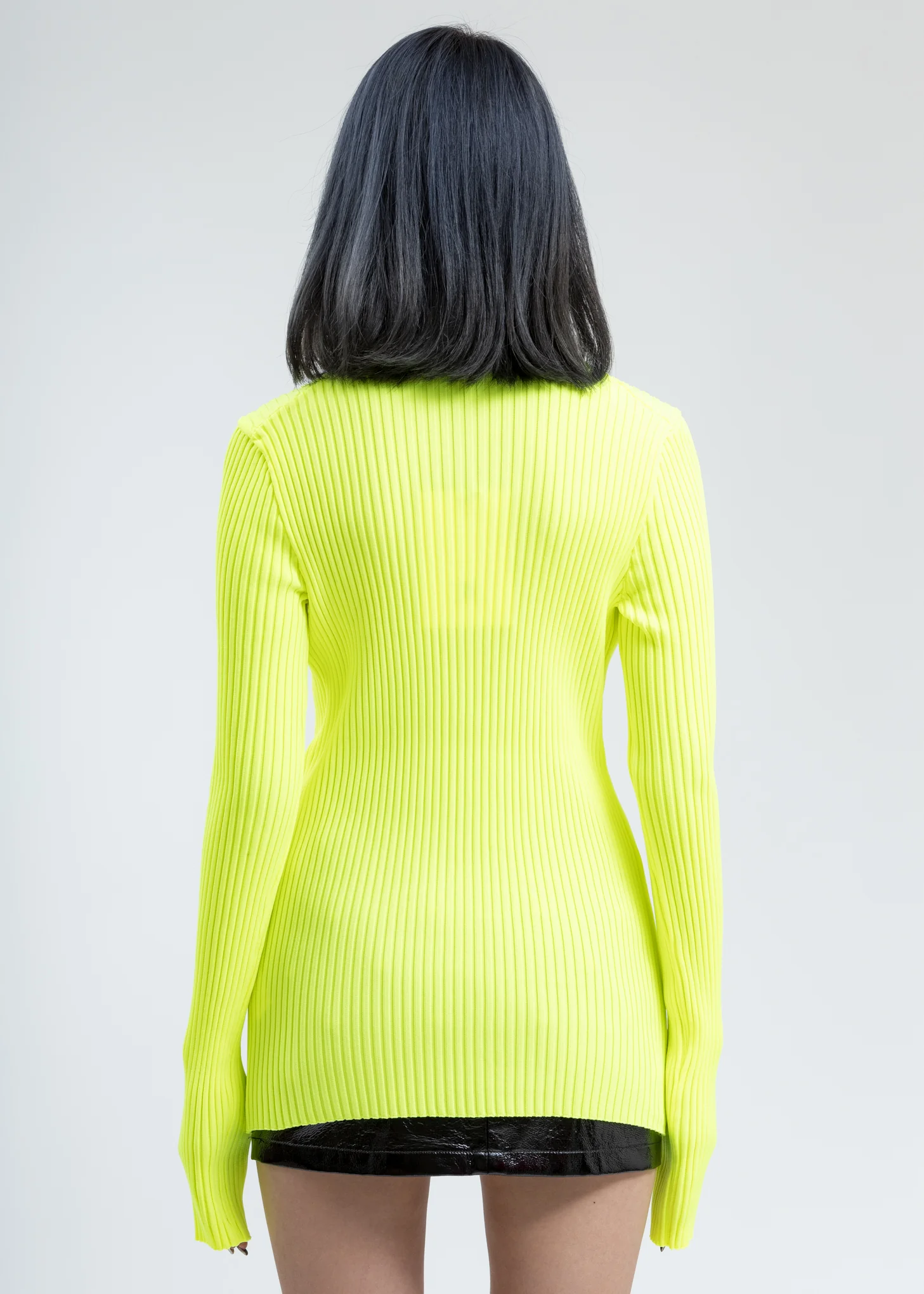 Neon Green Fitted Knit Top - Image 4