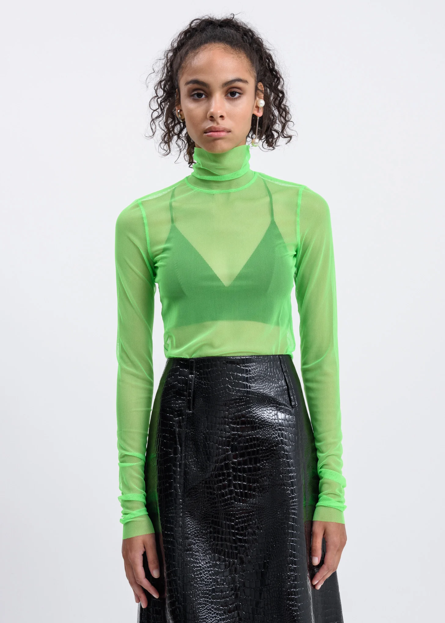 Neon Green Mesh Top