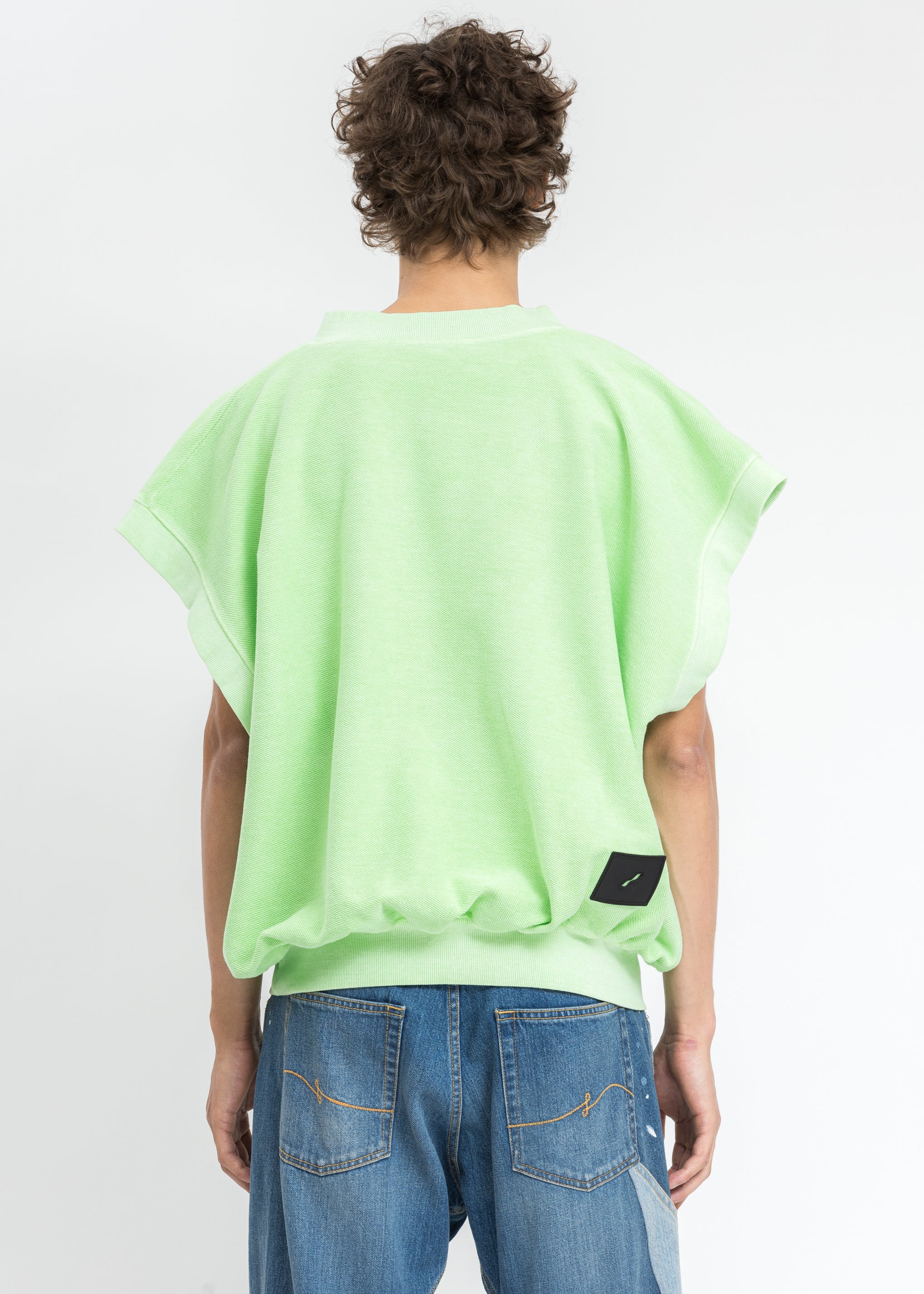 Neon Green Metal Logo Oversize Vest - Image 3