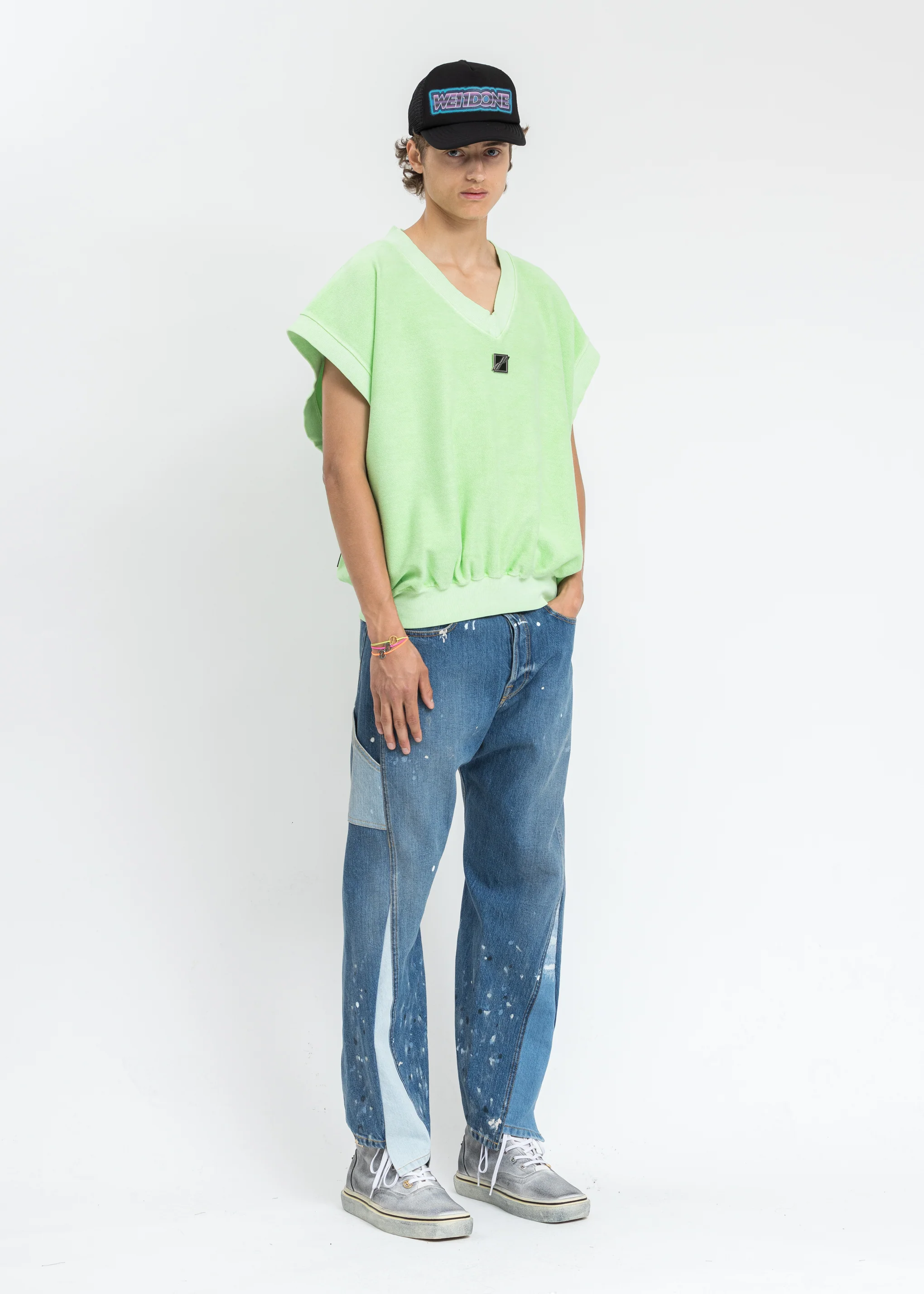 Neon Green Metal Logo Oversize Vest - Image 5
