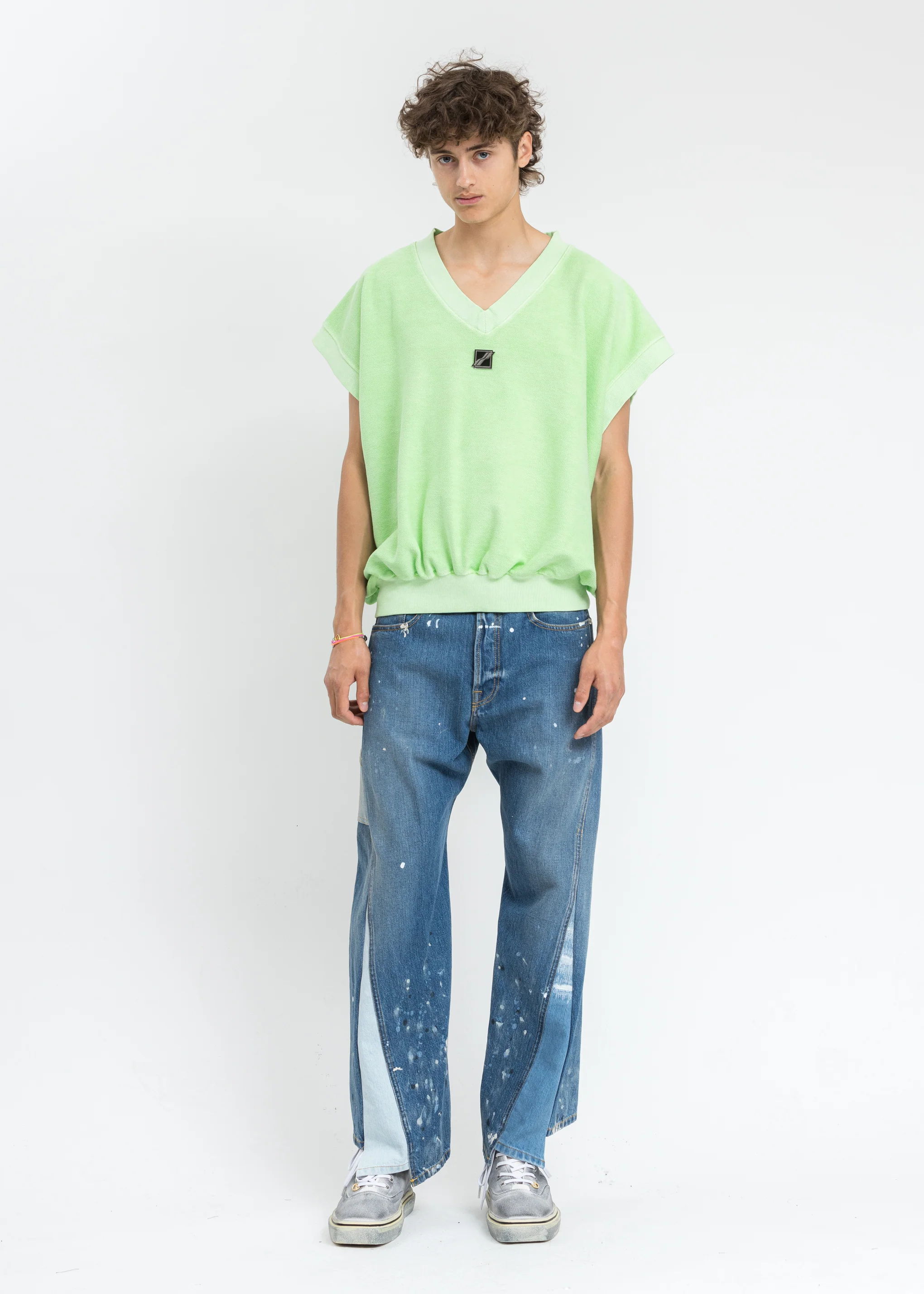 Neon Green Metal Logo Oversize Vest - Image 6