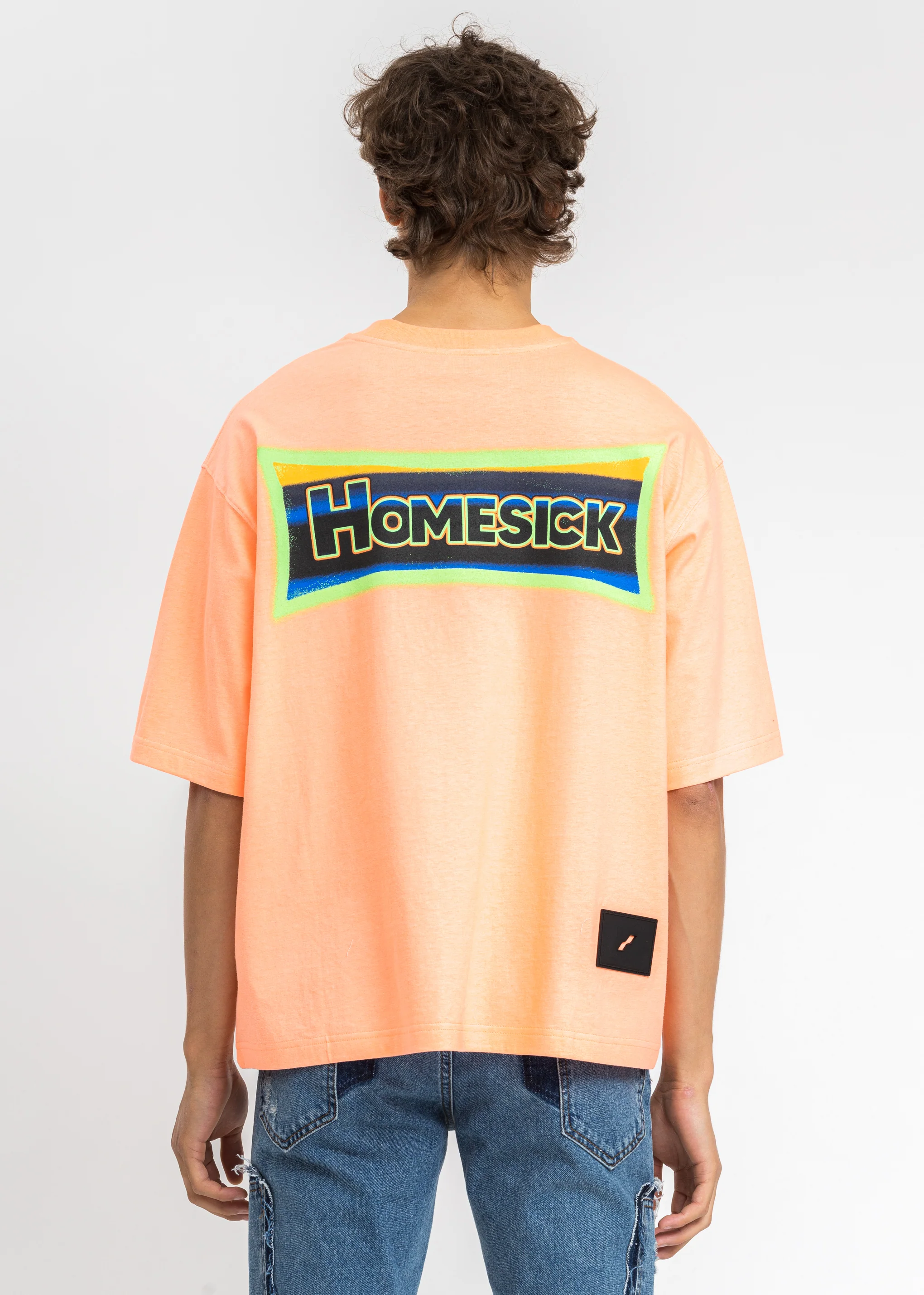 Neon Orange Homesick Mini Logo Patch T-Shirt - Image 2