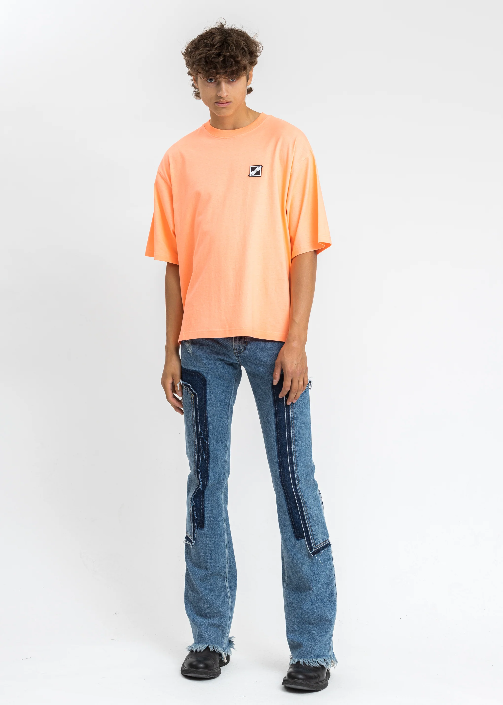 Neon Orange Homesick Mini Logo Patch T-Shirt - Image 5