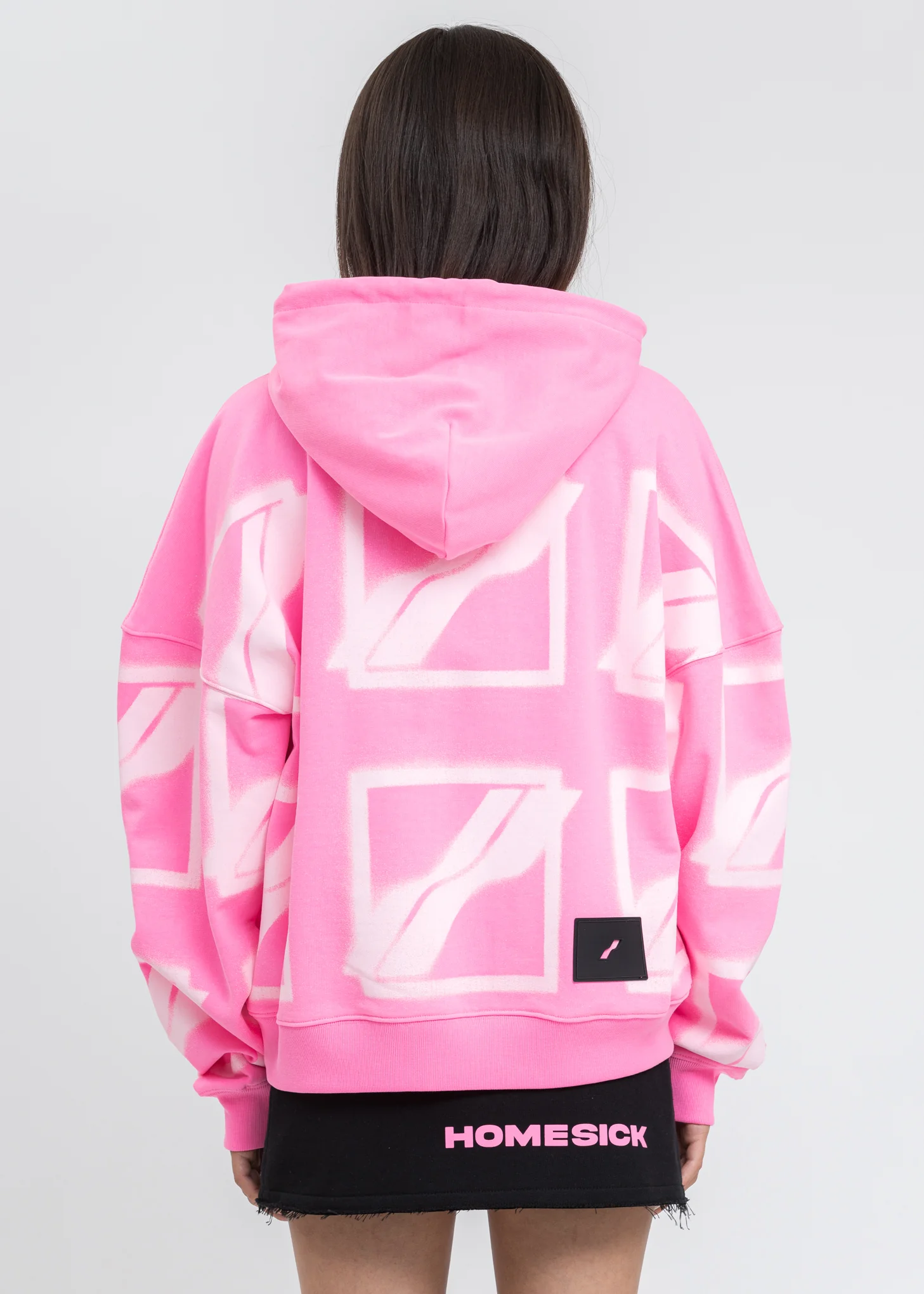 Neon Pink Big Logo All Over Hoodie - Image 2