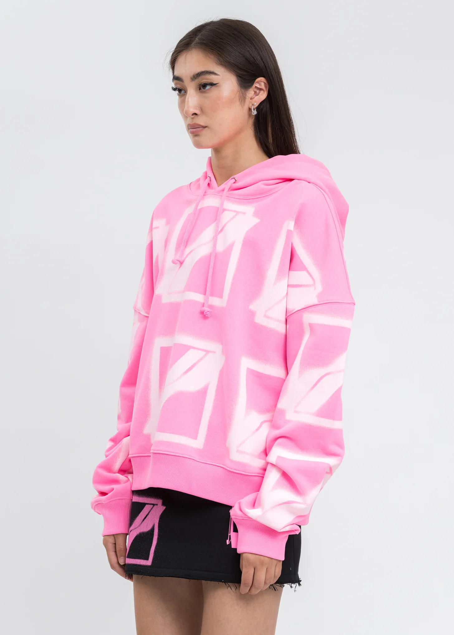 Neon Pink Big Logo All Over Hoodie - Image 3