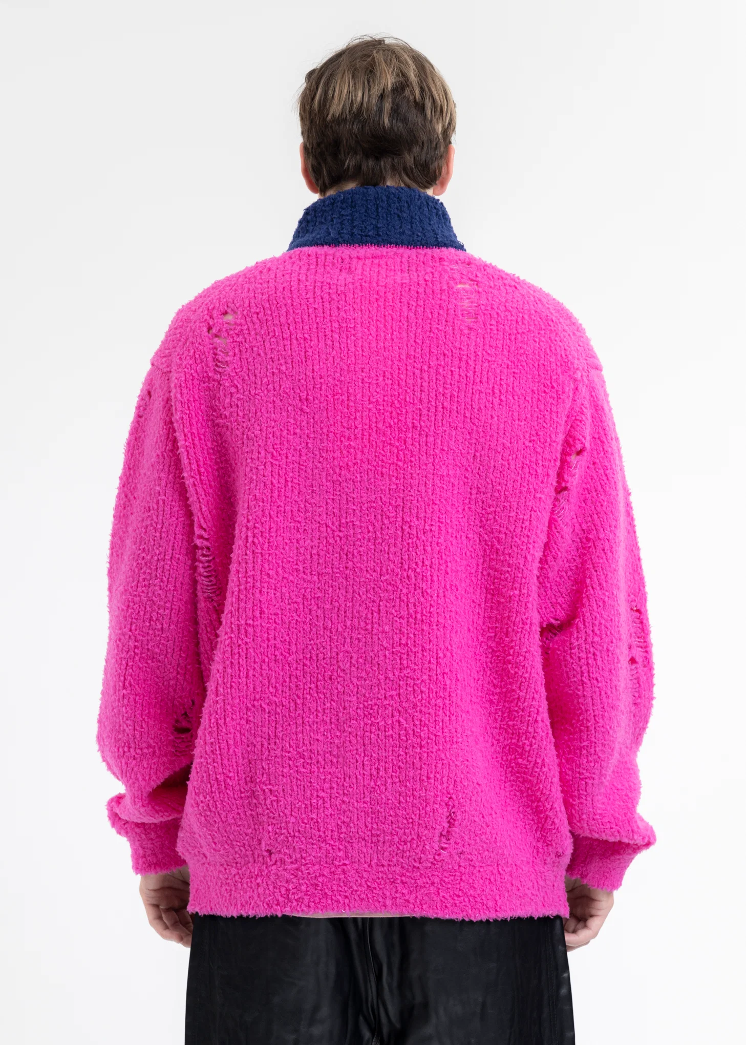 NEON PINK FLEECE KNIT BLOUSON - Image 2