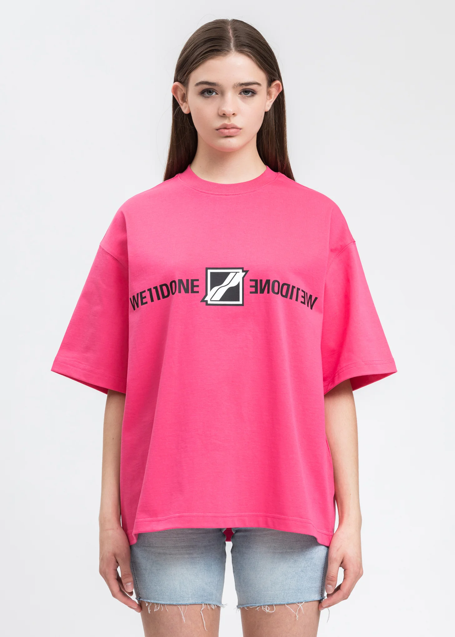 Neon Pink Mirror Logo T-Shirt