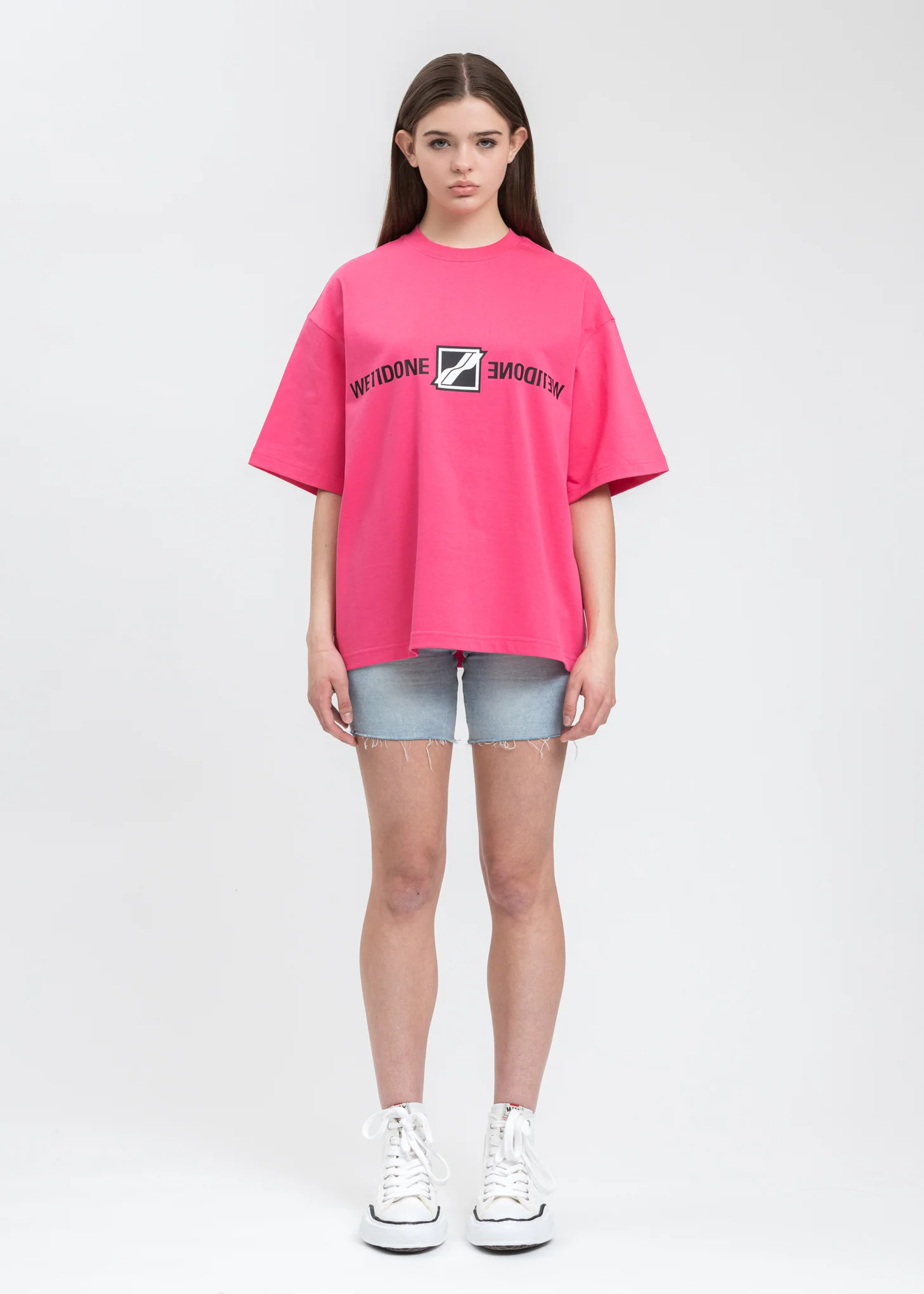 Neon Pink Mirror Logo T-Shirt - Image 5