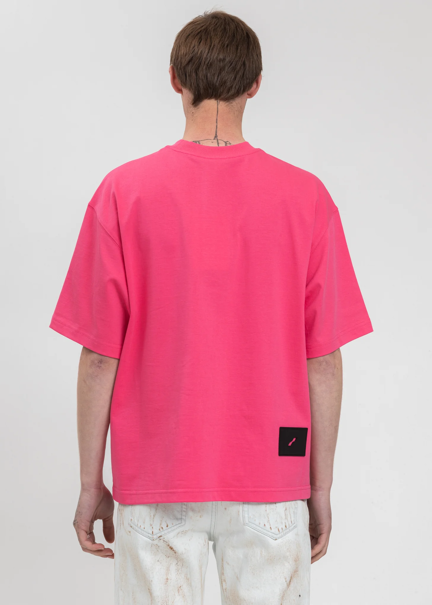 Neon Pink Mirror Logo T-Shirt - Image 3