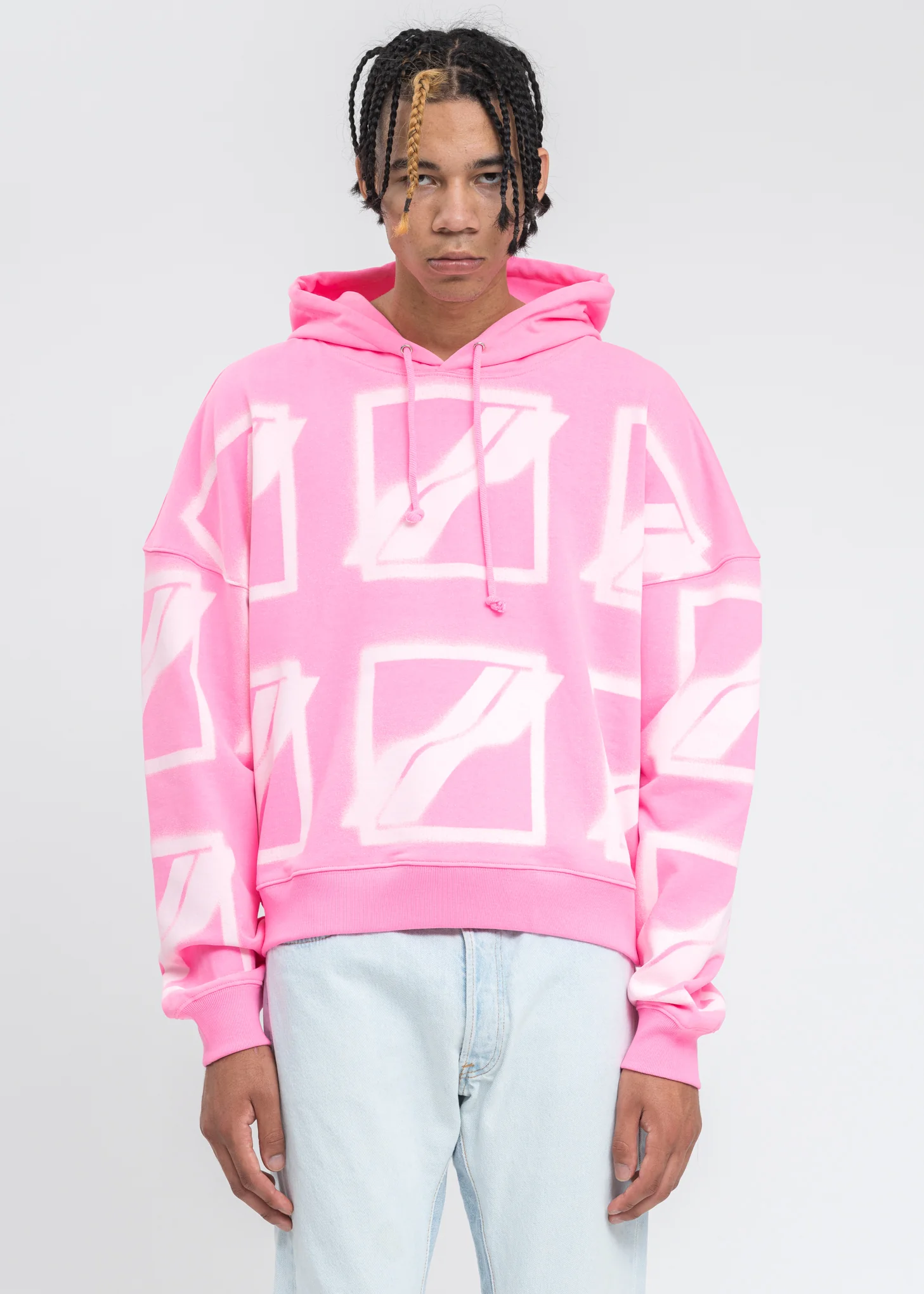 Neon Pink Big Logo All Over Hoodie