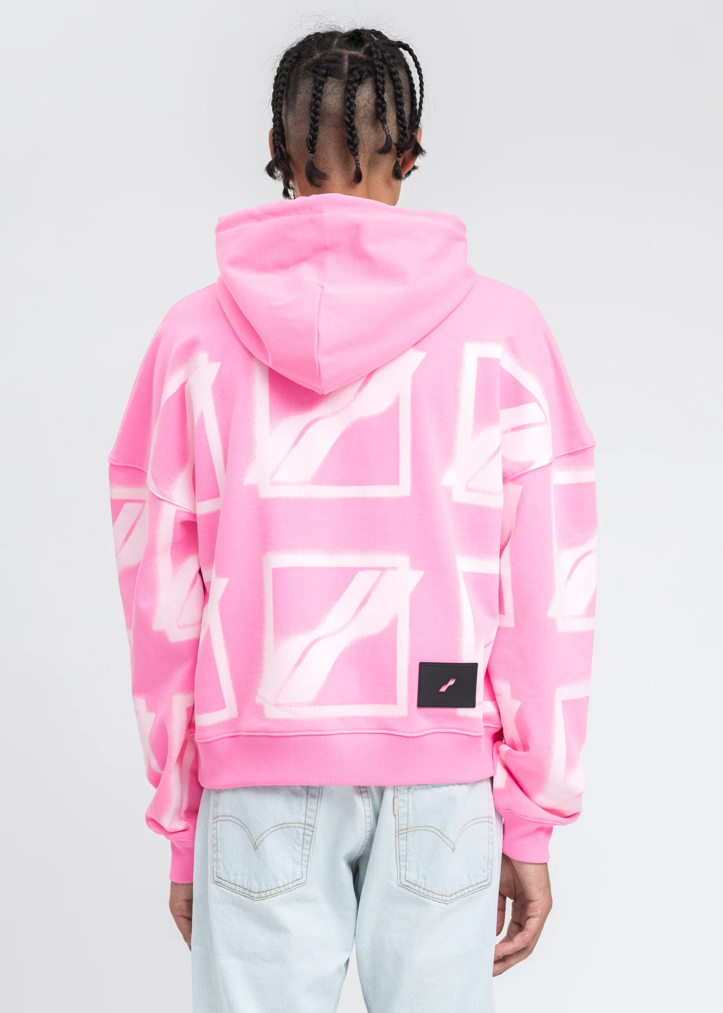 Neon Pink Big Logo All Over Hoodie - Image 2