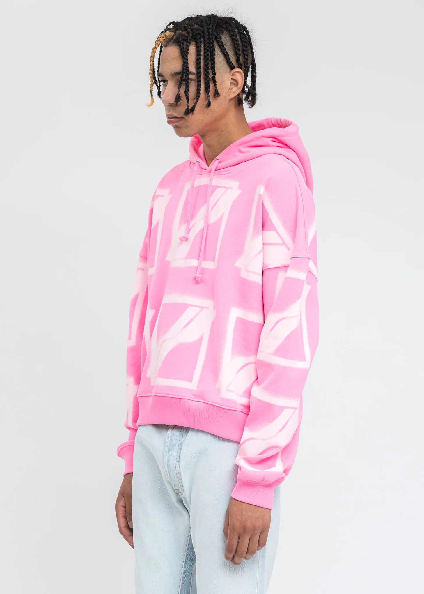 Neon Pink Big Logo All Over Hoodie - Image 3