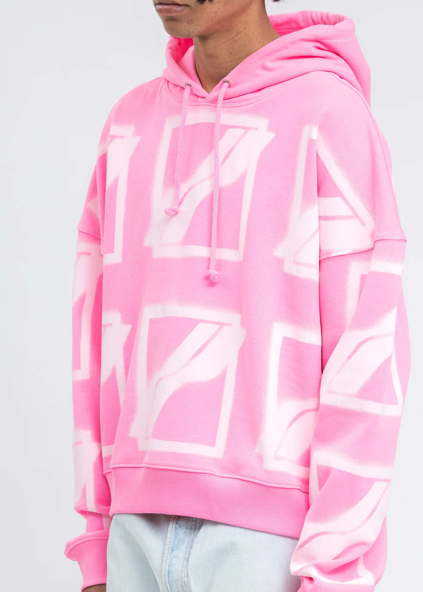 Neon Pink Big Logo All Over Hoodie - Image 4
