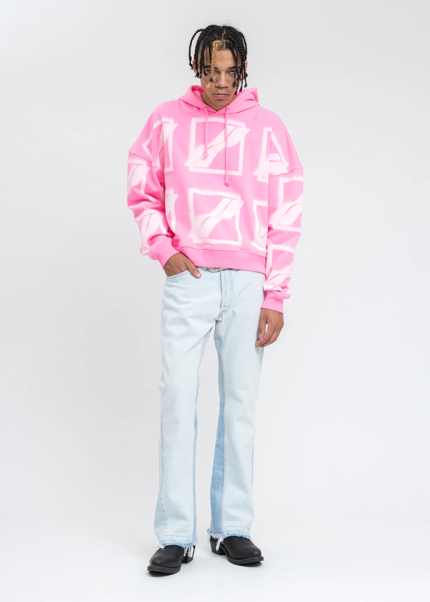 Neon Pink Big Logo All Over Hoodie - Image 5