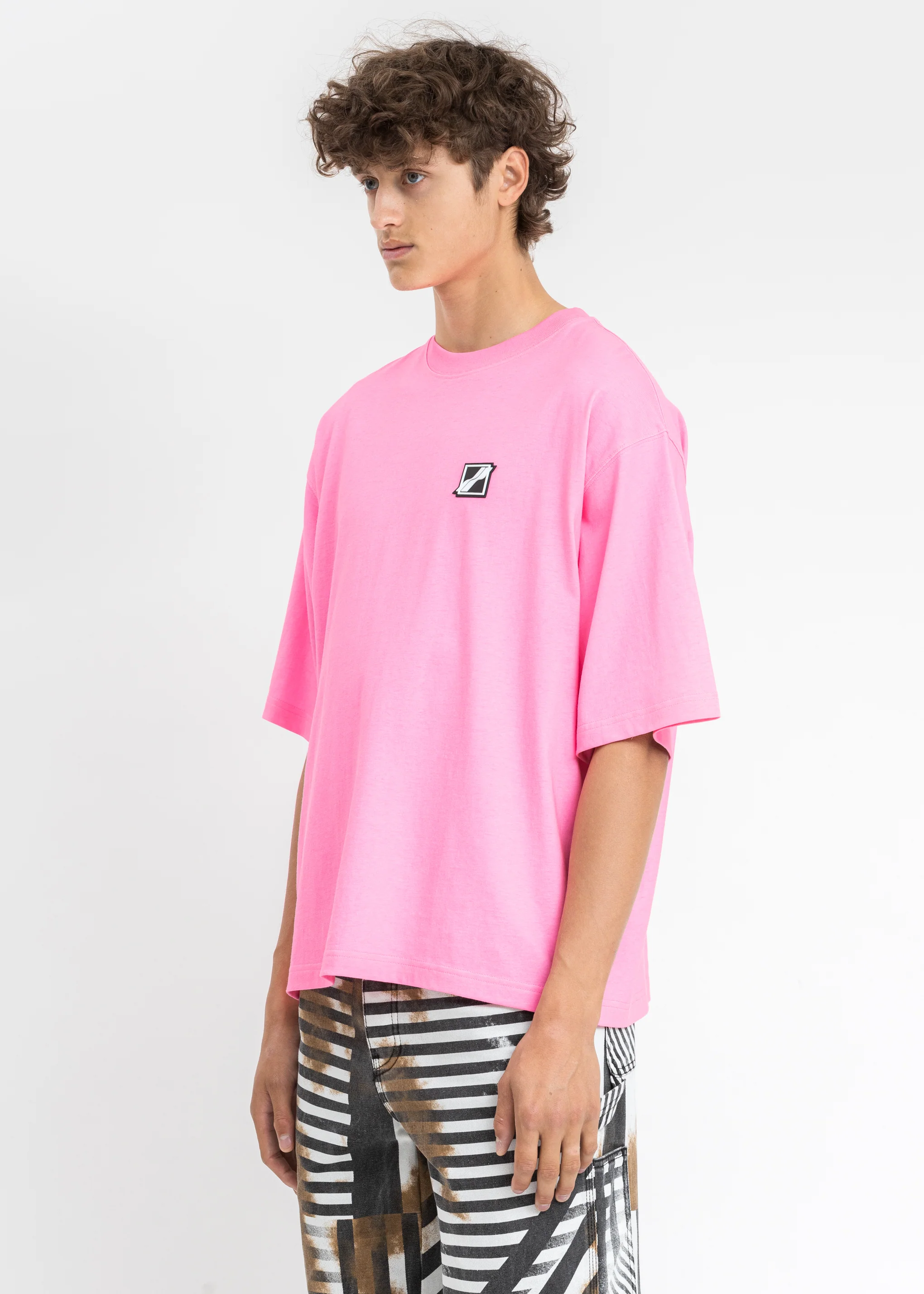 Neon Pink Homesick Mini Logo Patch T-Shirt - Image 4