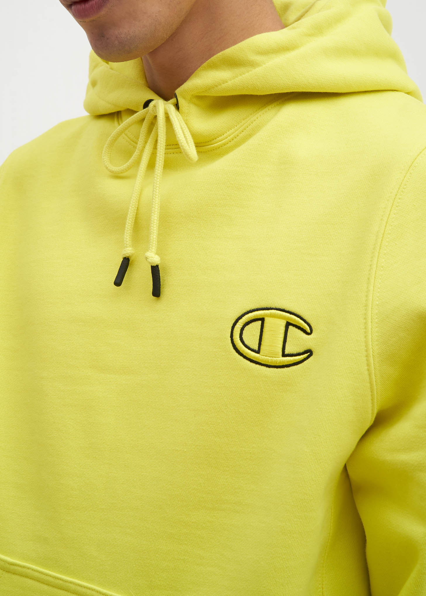 Neon Yellow Embroidery "C" Hoodie - Image 4