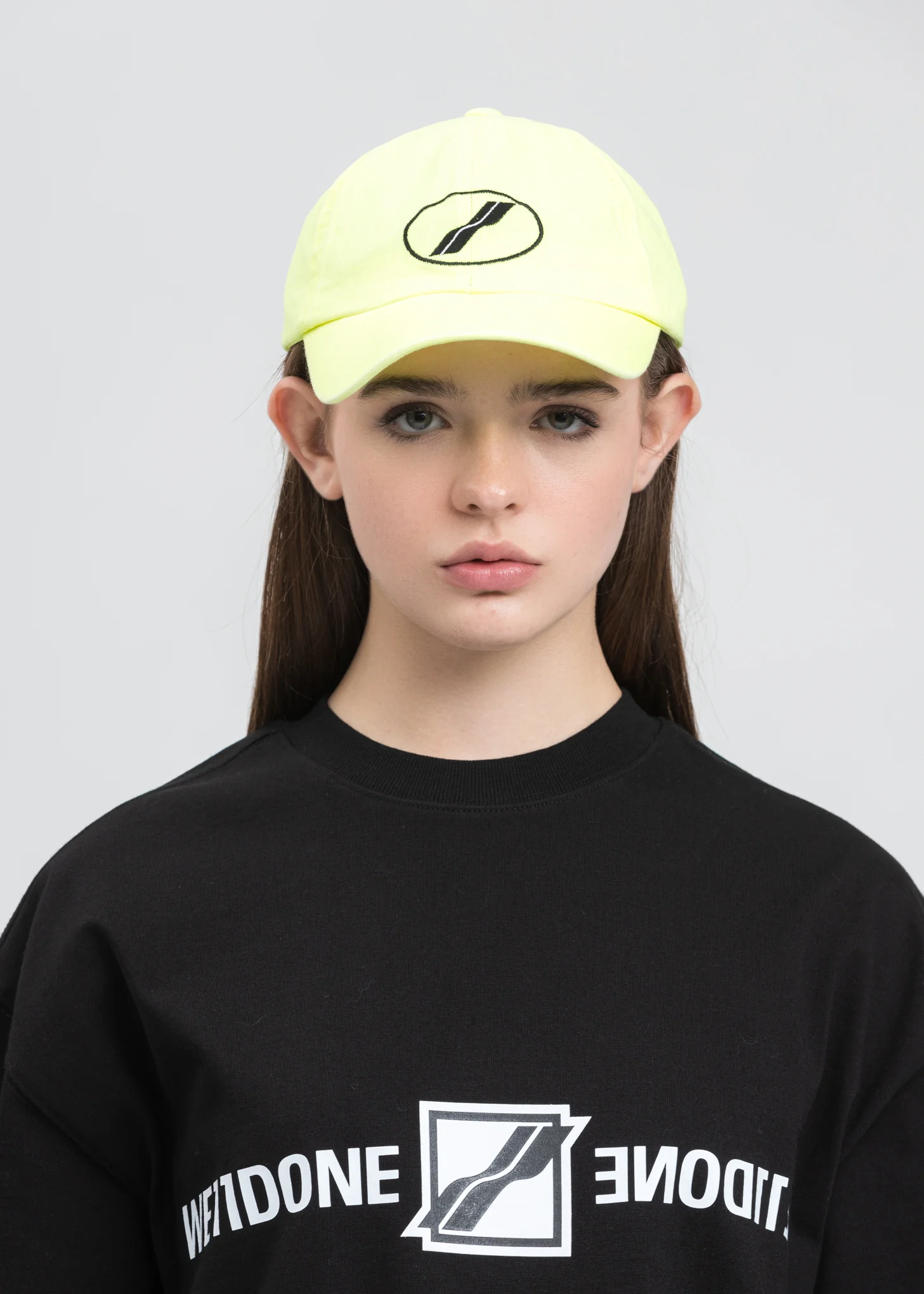 Neon Yellow New WE11DONE Logo Cap