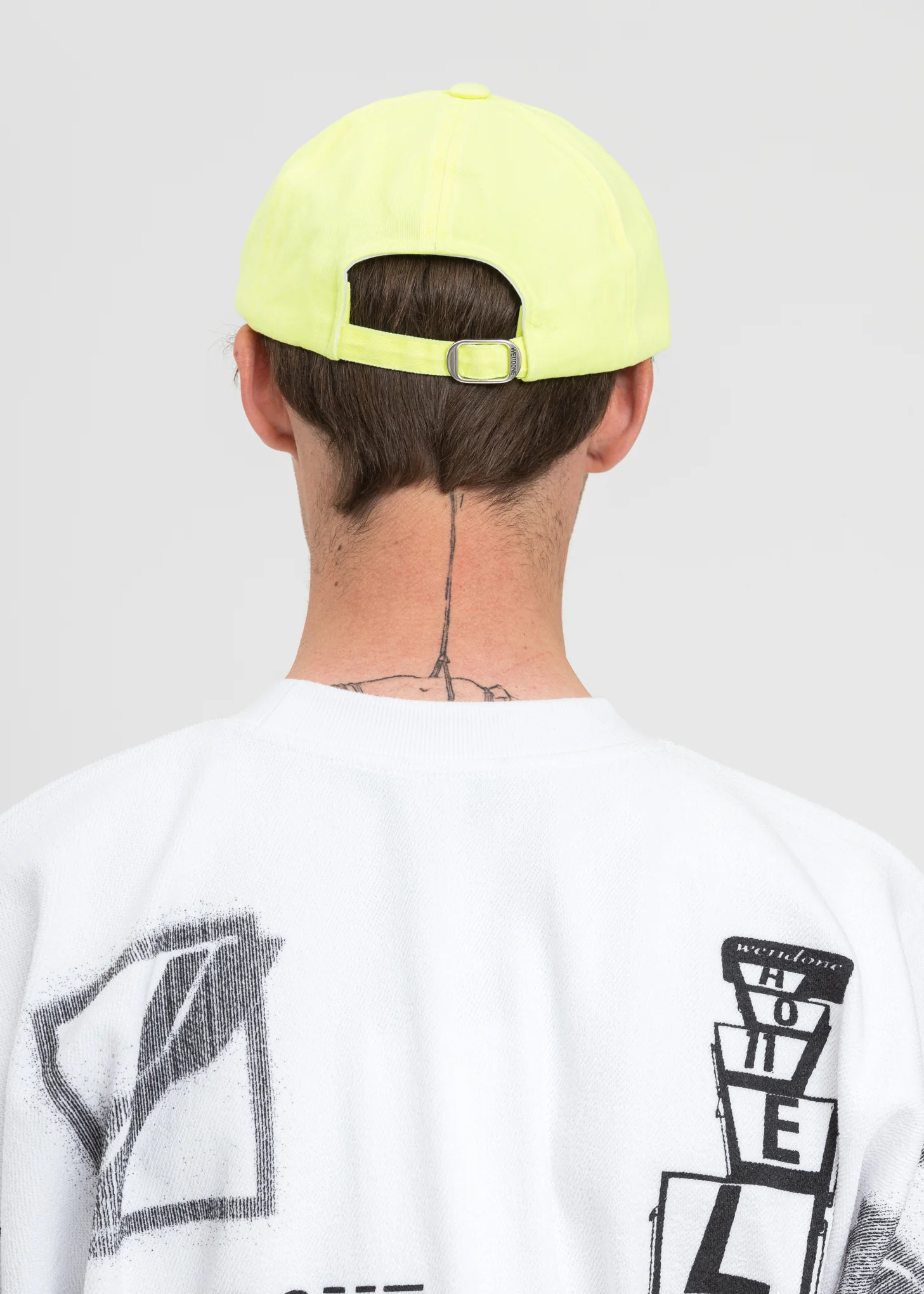 Neon Yellow New WE11DONE Logo Cap - Image 3