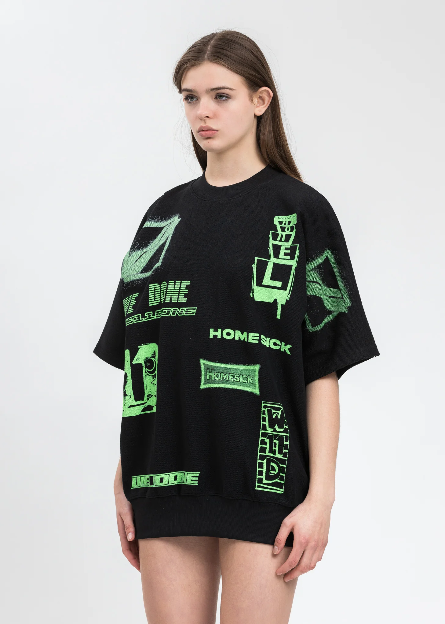 Neon Green Graphic All Over T-Shirt - Image 3
