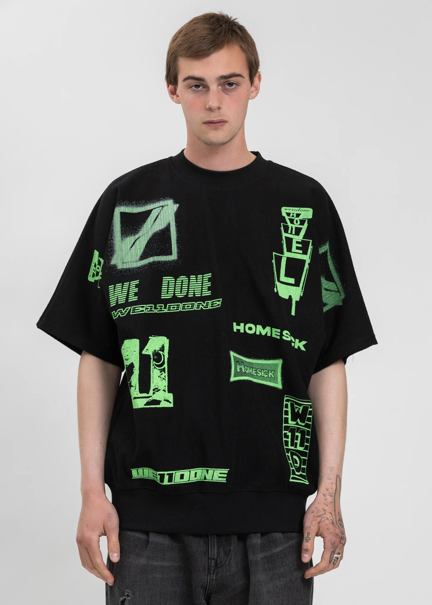 Neon Green Graphic All Over T-Shirt