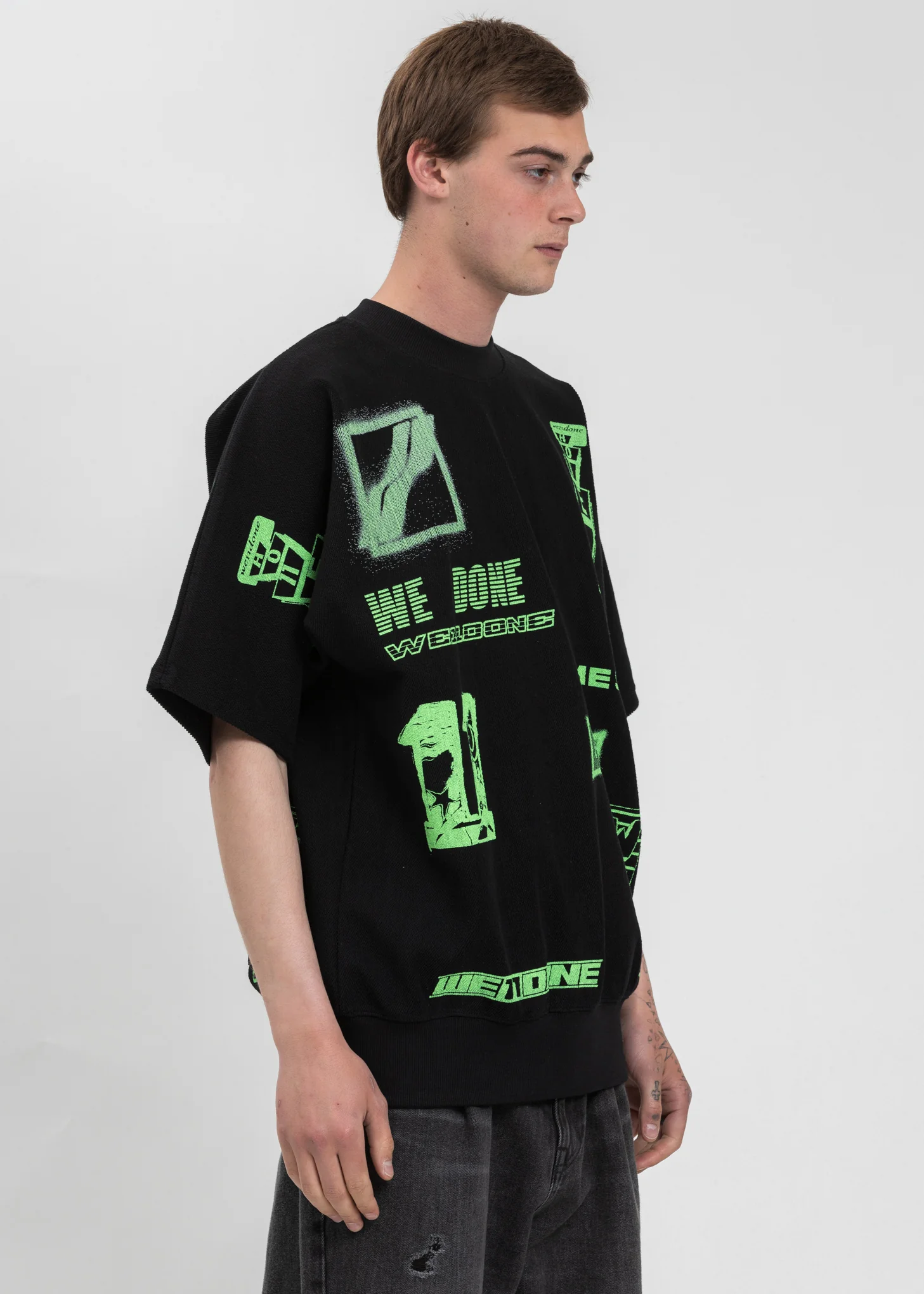 Neon Green Graphic All Over T-Shirt - Image 3