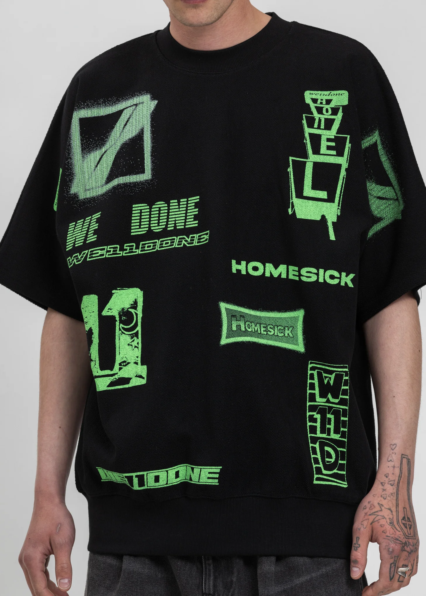 Neon Green Graphic All Over T-Shirt - Image 4