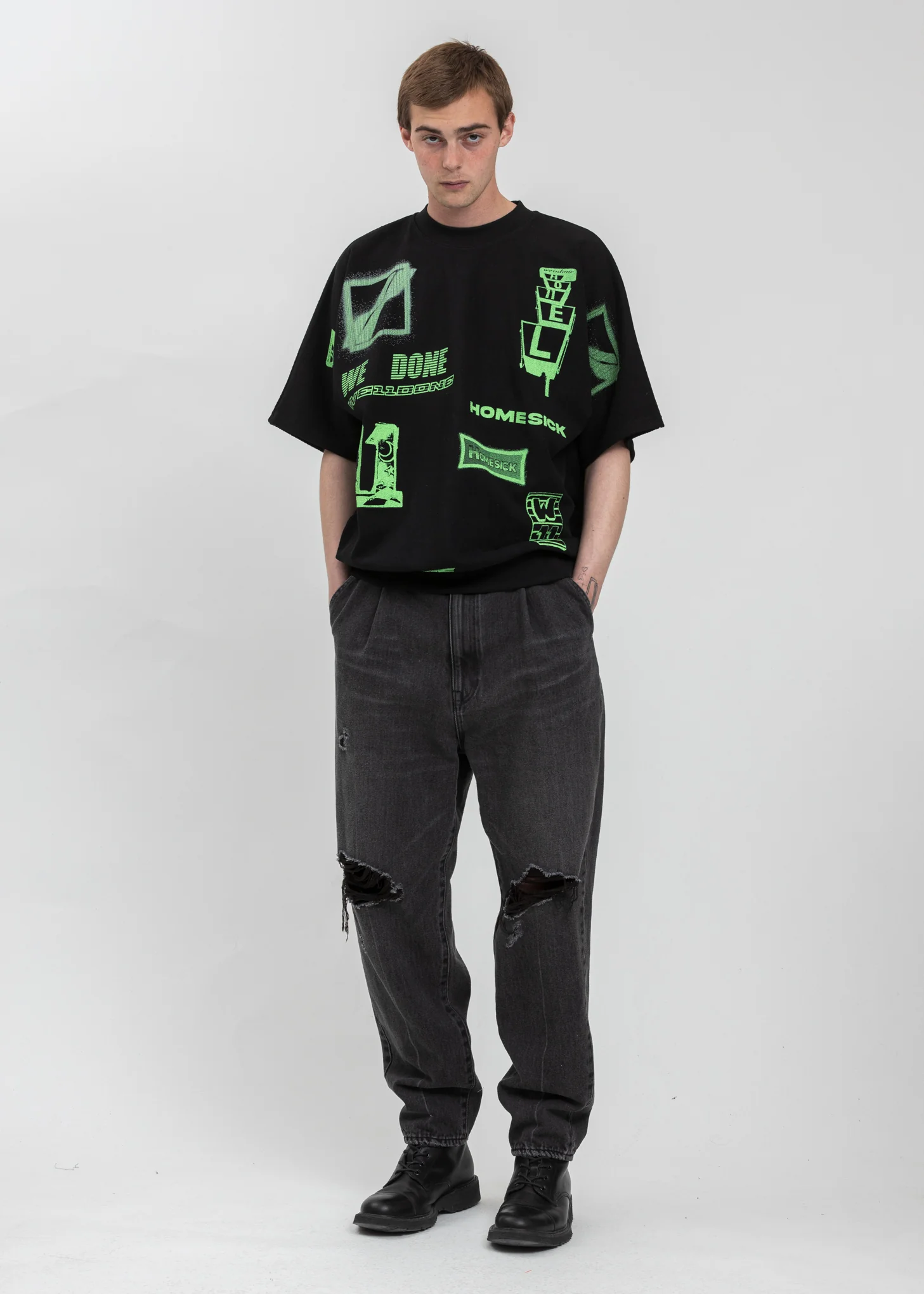 Neon Green Graphic All Over T-Shirt - Image 5
