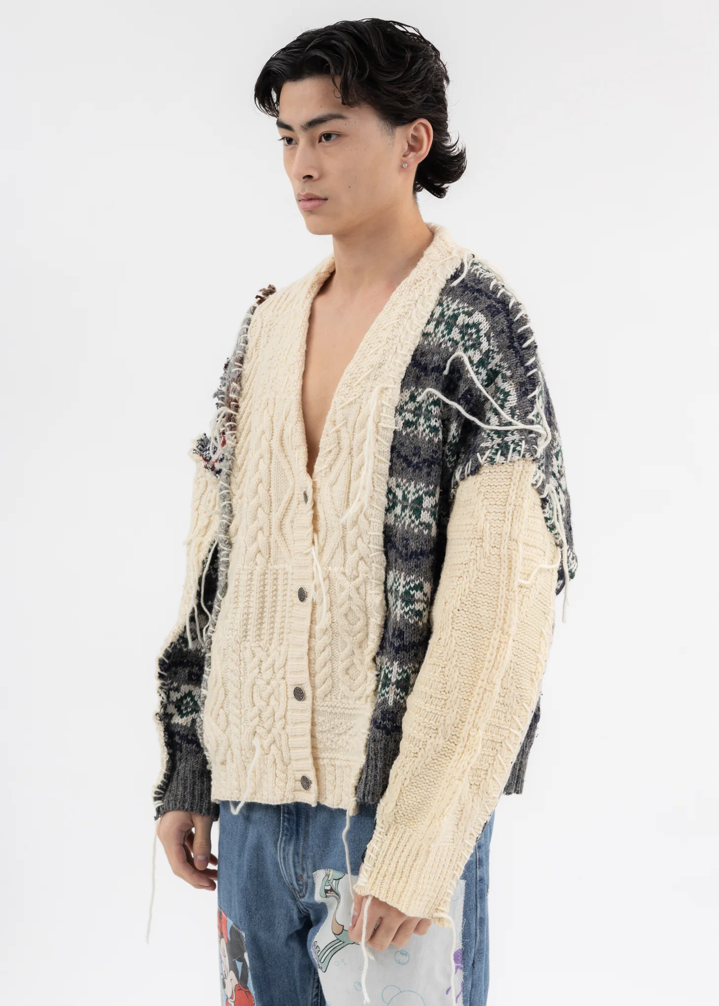 Nordic Collage Knit Cardigan -Style A - Image 3